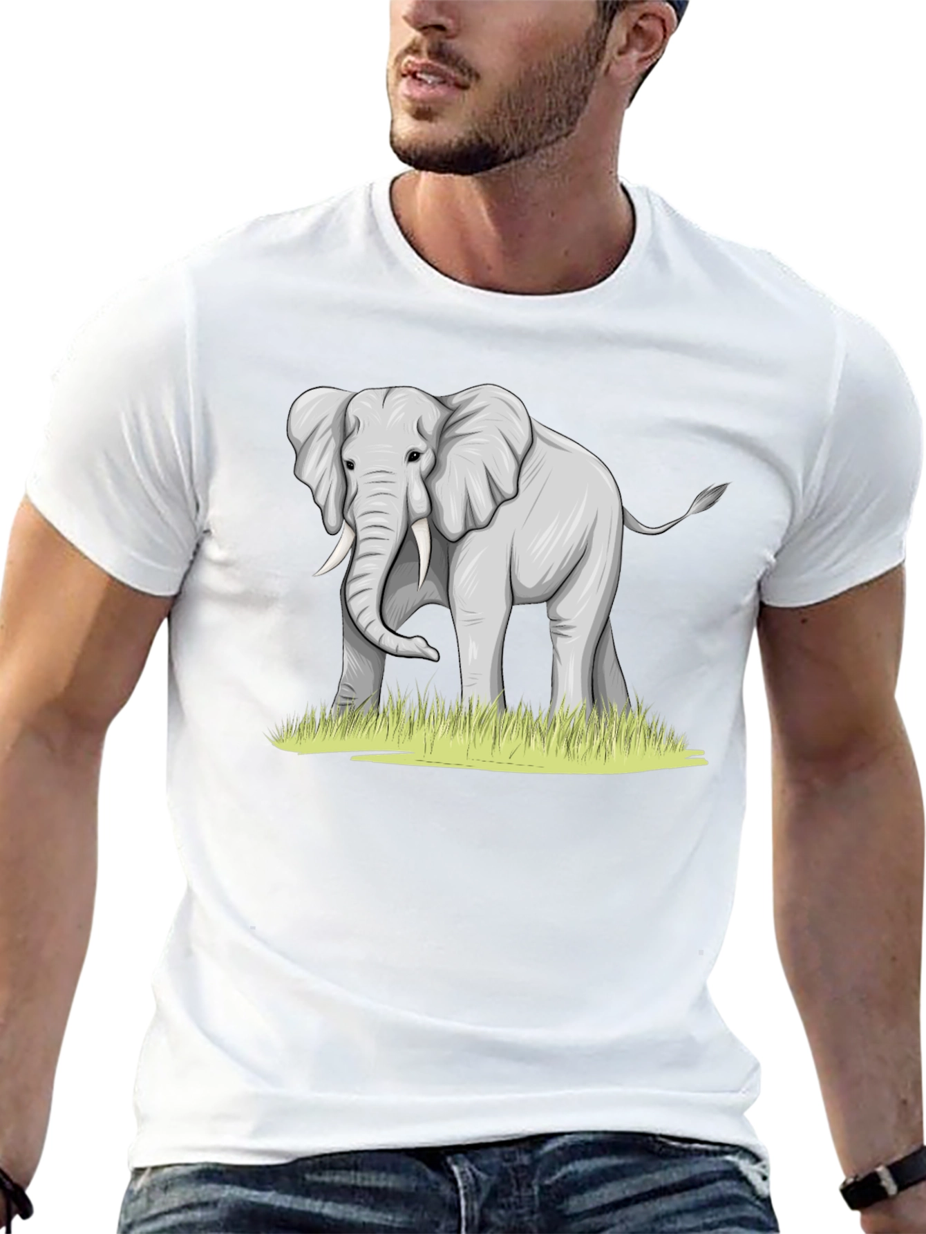 Elephant Graphic Tee - Black Casual Comfort