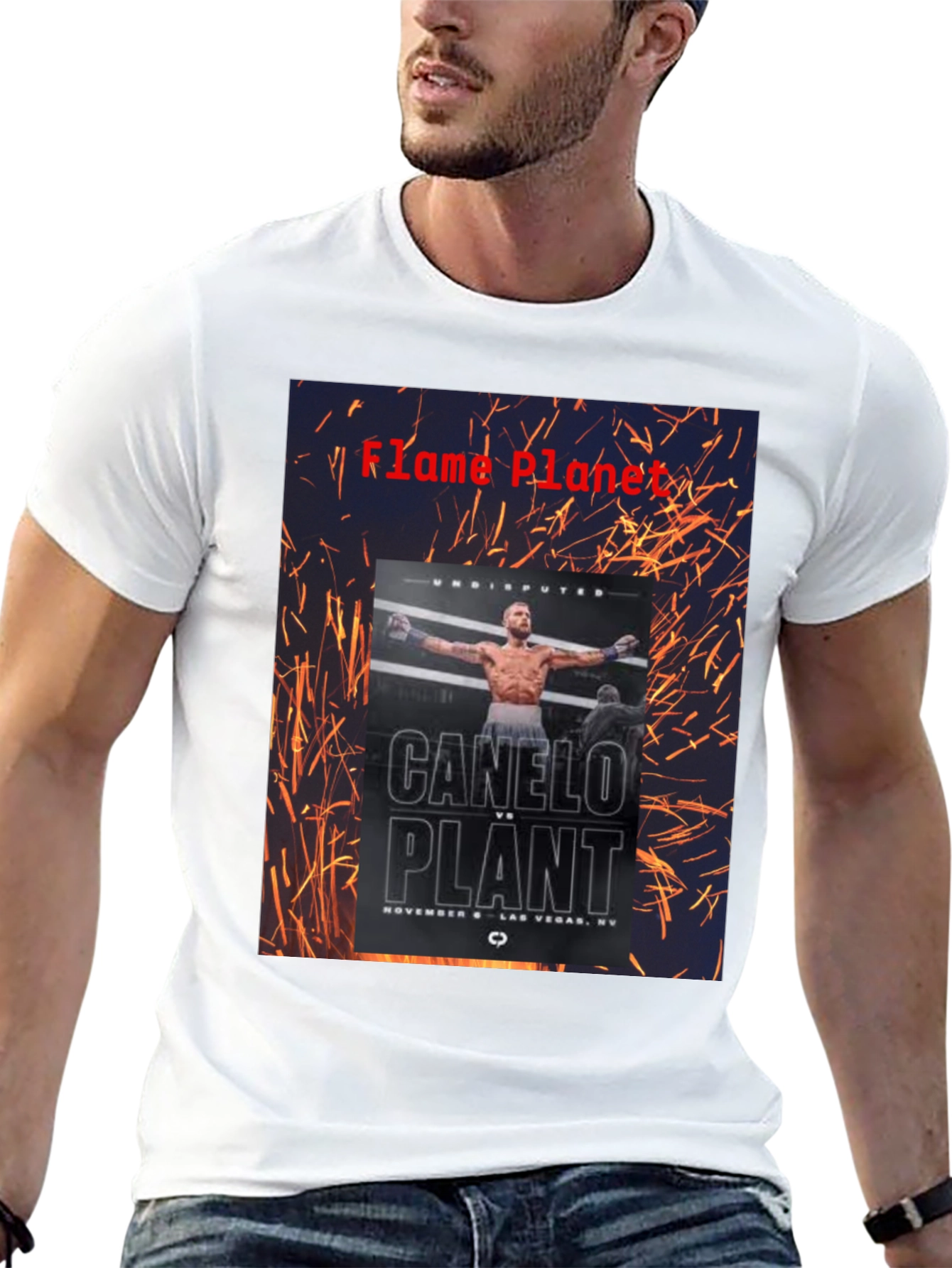 Canelo vs Plant T-Shirt - Flame Planet Design