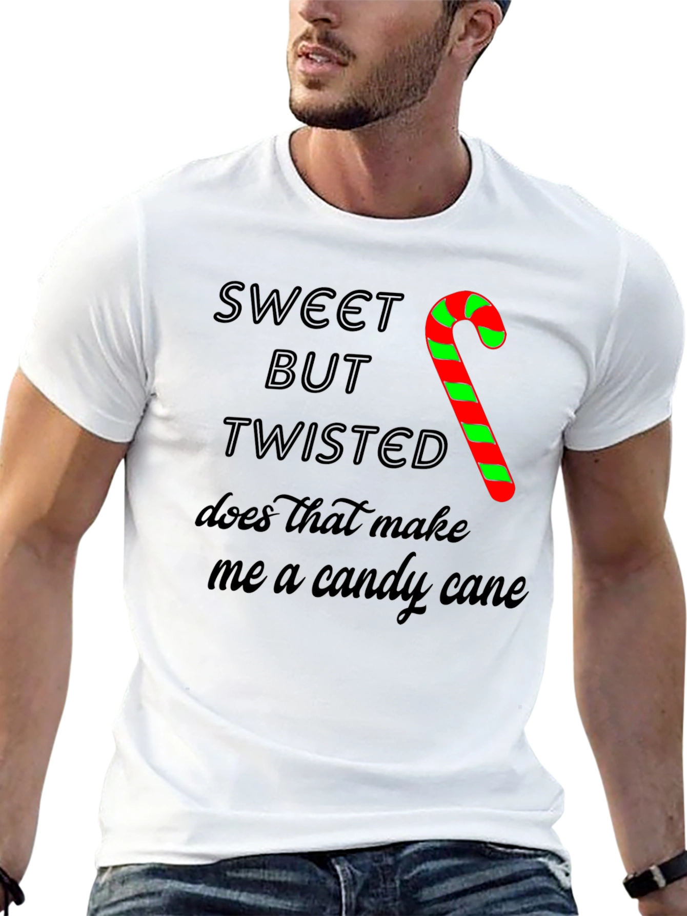 Sweet But Twisted Candy Cane Graphic T-Shirt