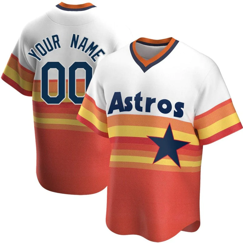 Men's Houston Astros White Home Cooperstown Collection Custom Jerseys