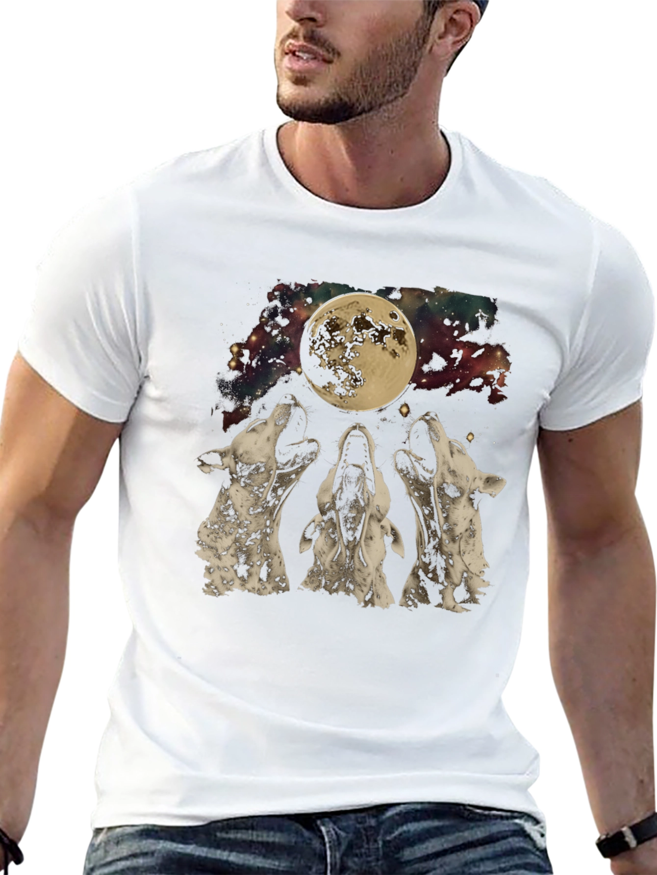Wolf Moon Graphic Tee - Black T-Shirt