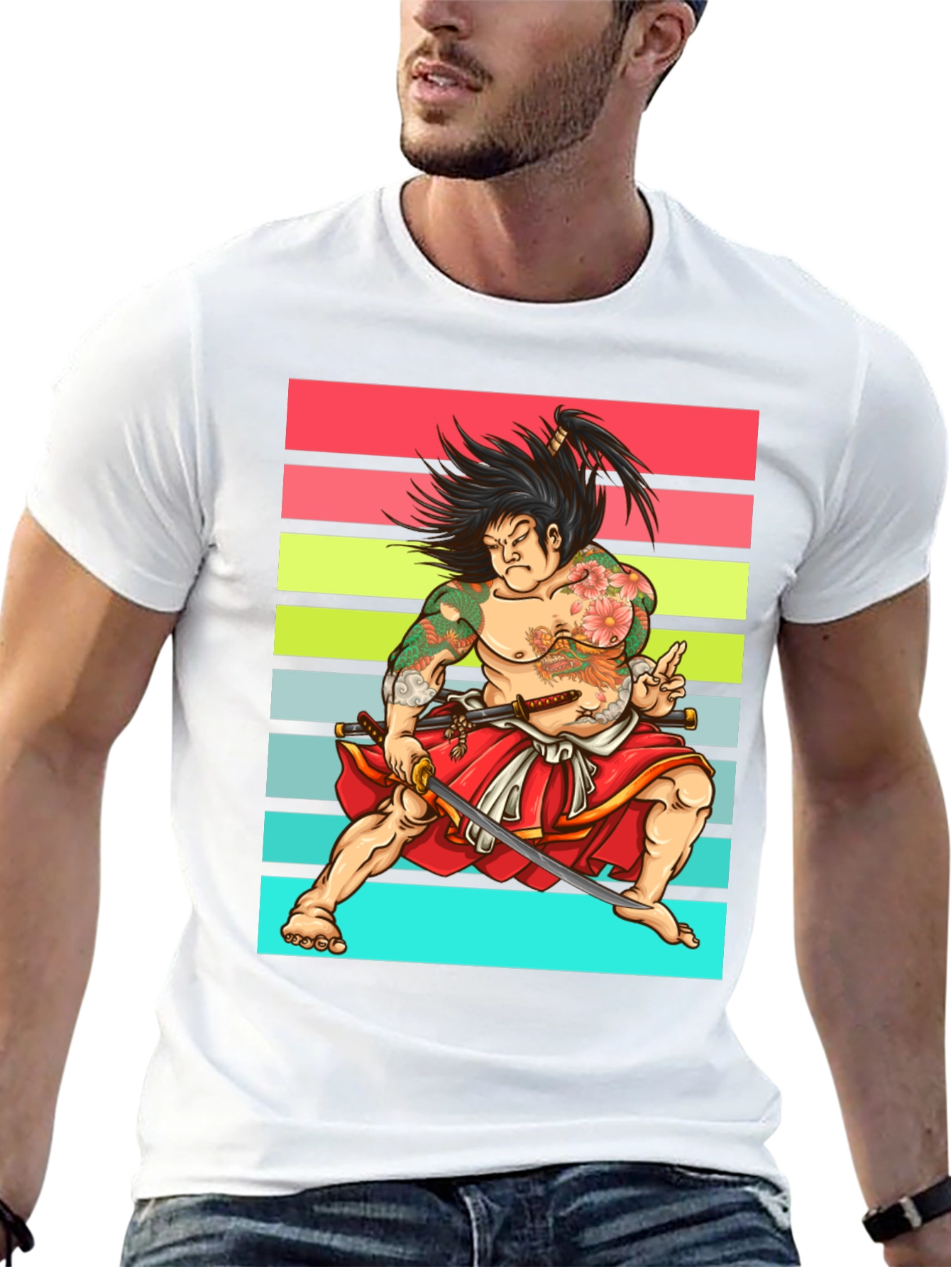Samurai Graphic T-Shirt - Japanese Art Tee
