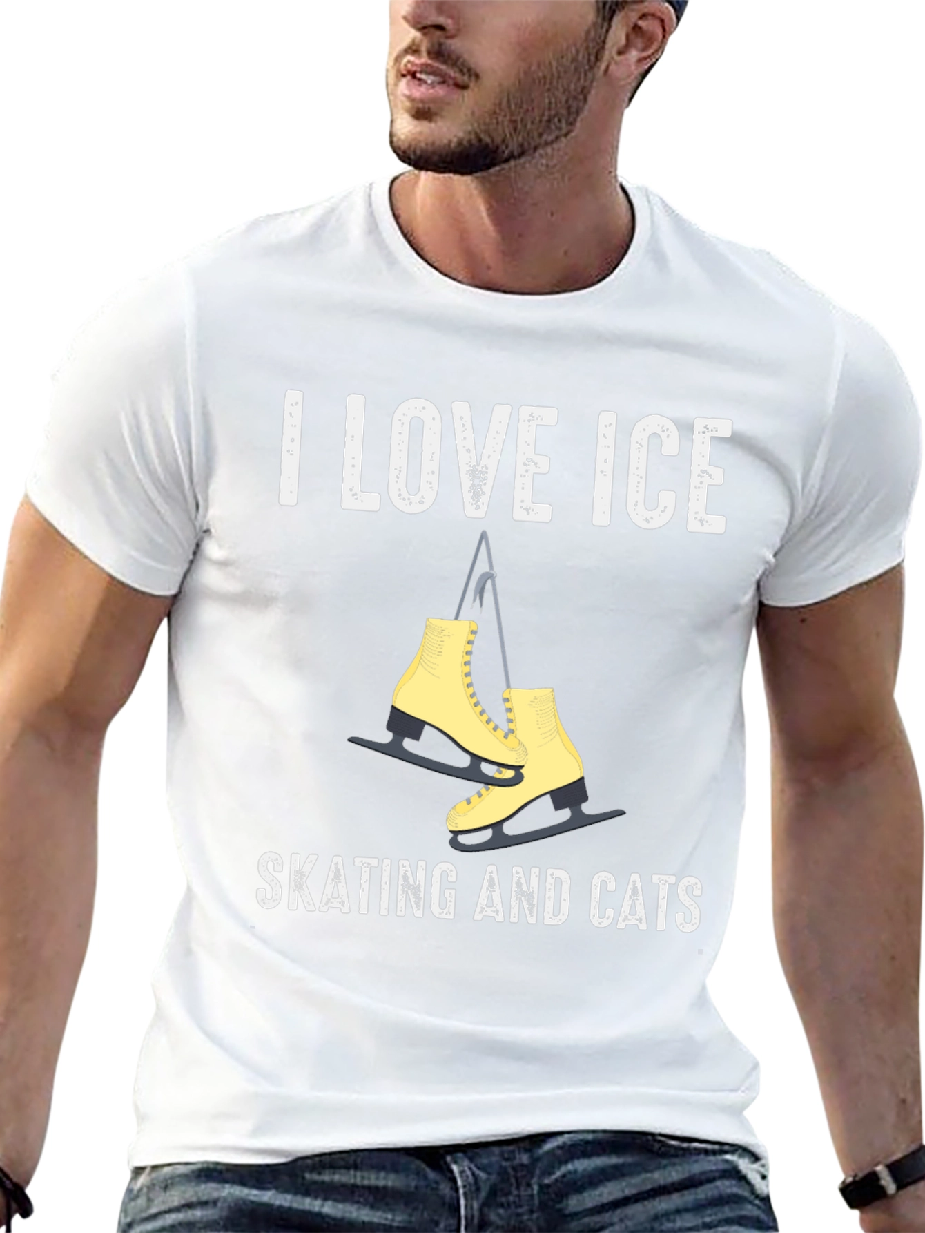 I Love Ice Skating and Cats T-Shirt