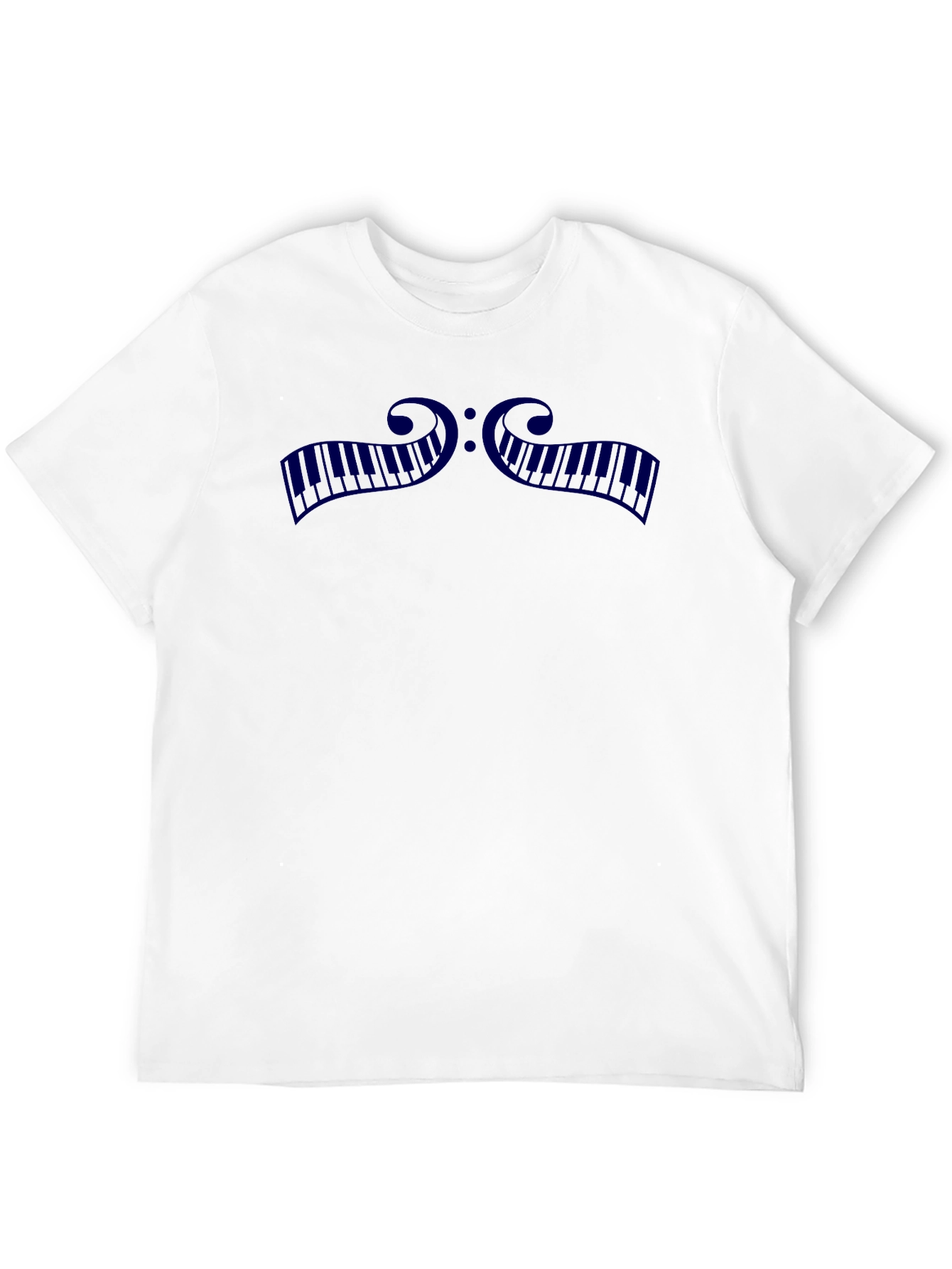 Piano Mustache Graphic T-Shirt - Music Lover Tee