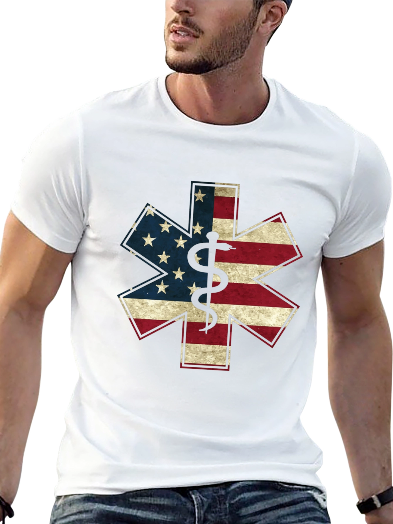 American Flag Star of Life EMT/Paramedic Graphic T-Shirt
