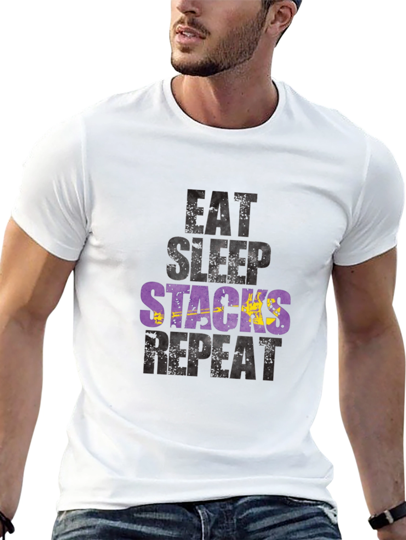 Eat Sleep Stacks Repeat Graphic T-Shirt