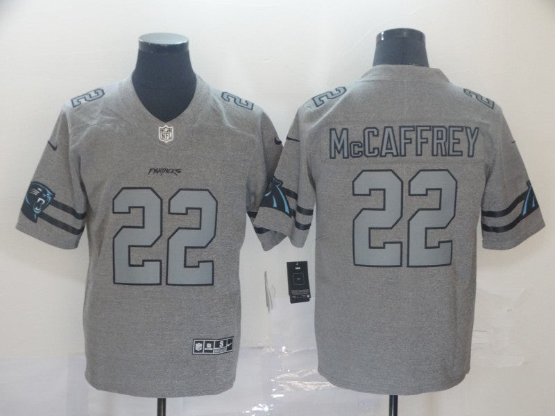 Men's Carolina Panthers Christian McCaffrey #22 Gray Game Jerseys