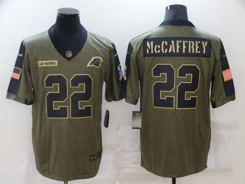 Men's Carolina Panthers Christian McCaffrey #22 Brown Player Game Jerseys