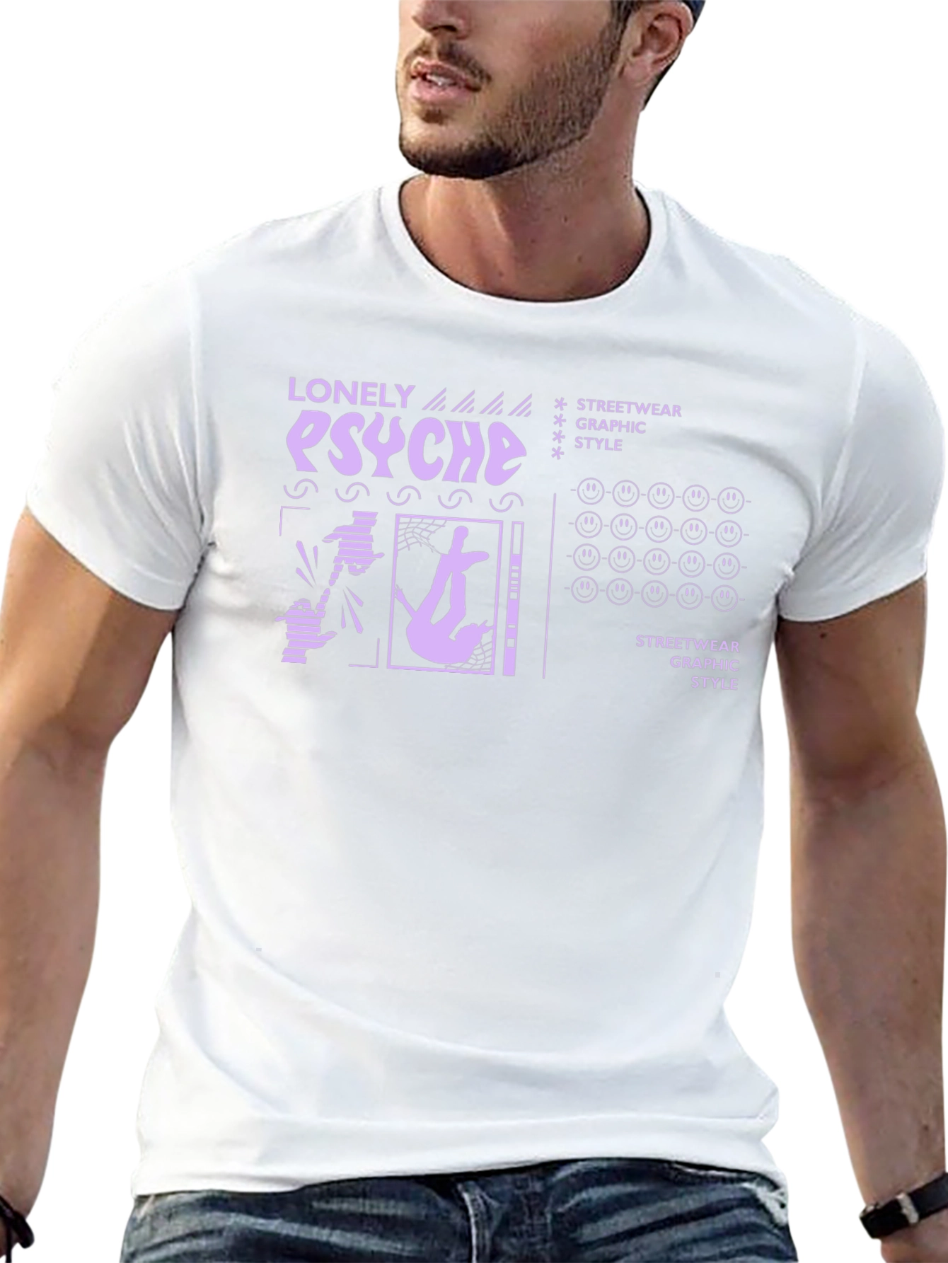 Lonely Psyche Graphic Print T-Shirt - Streetwear Style