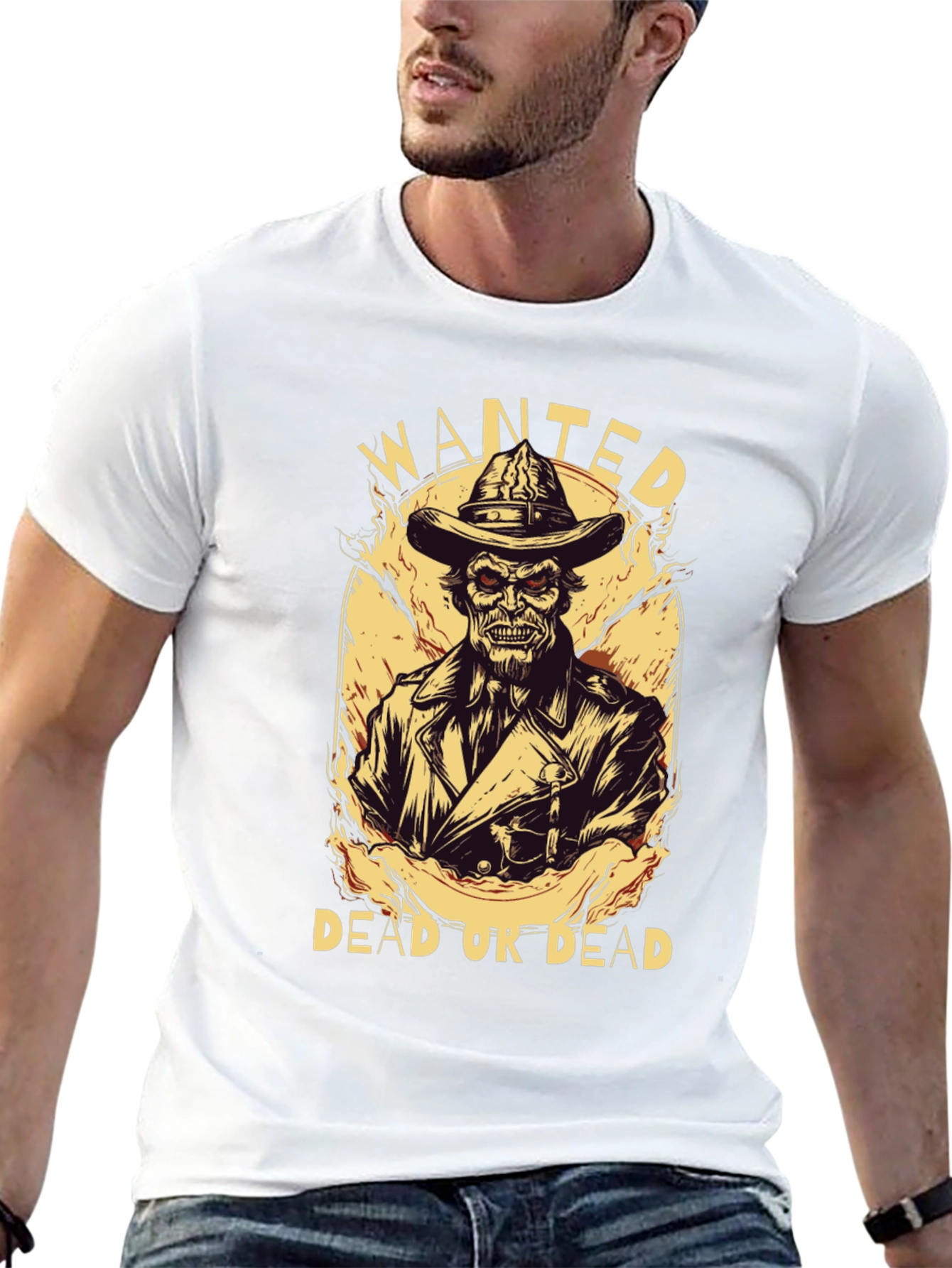 Wanted Undead Cowboy Graphic T-Shirt - Black