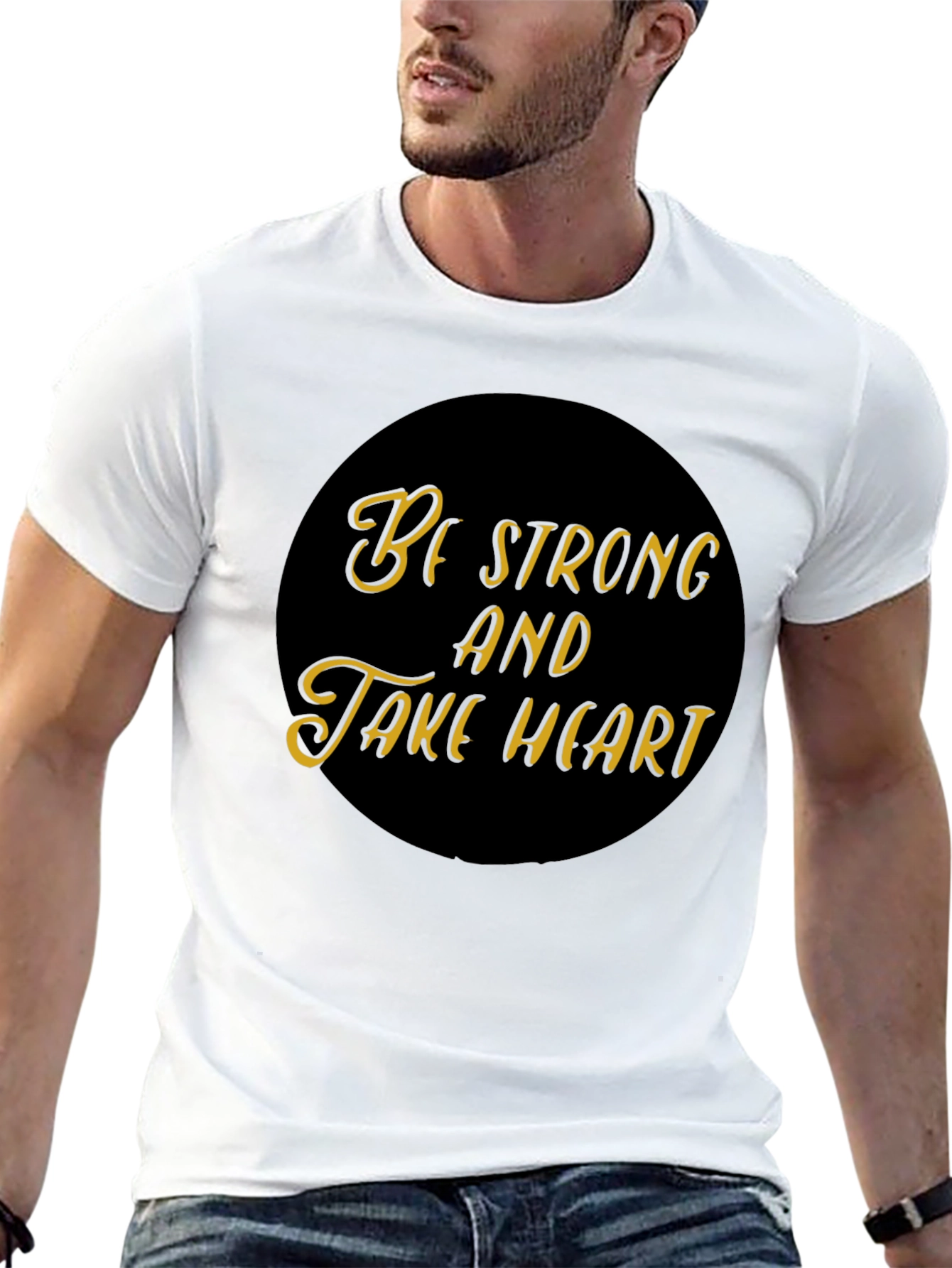 Be Strong and Take Heart Black Tee