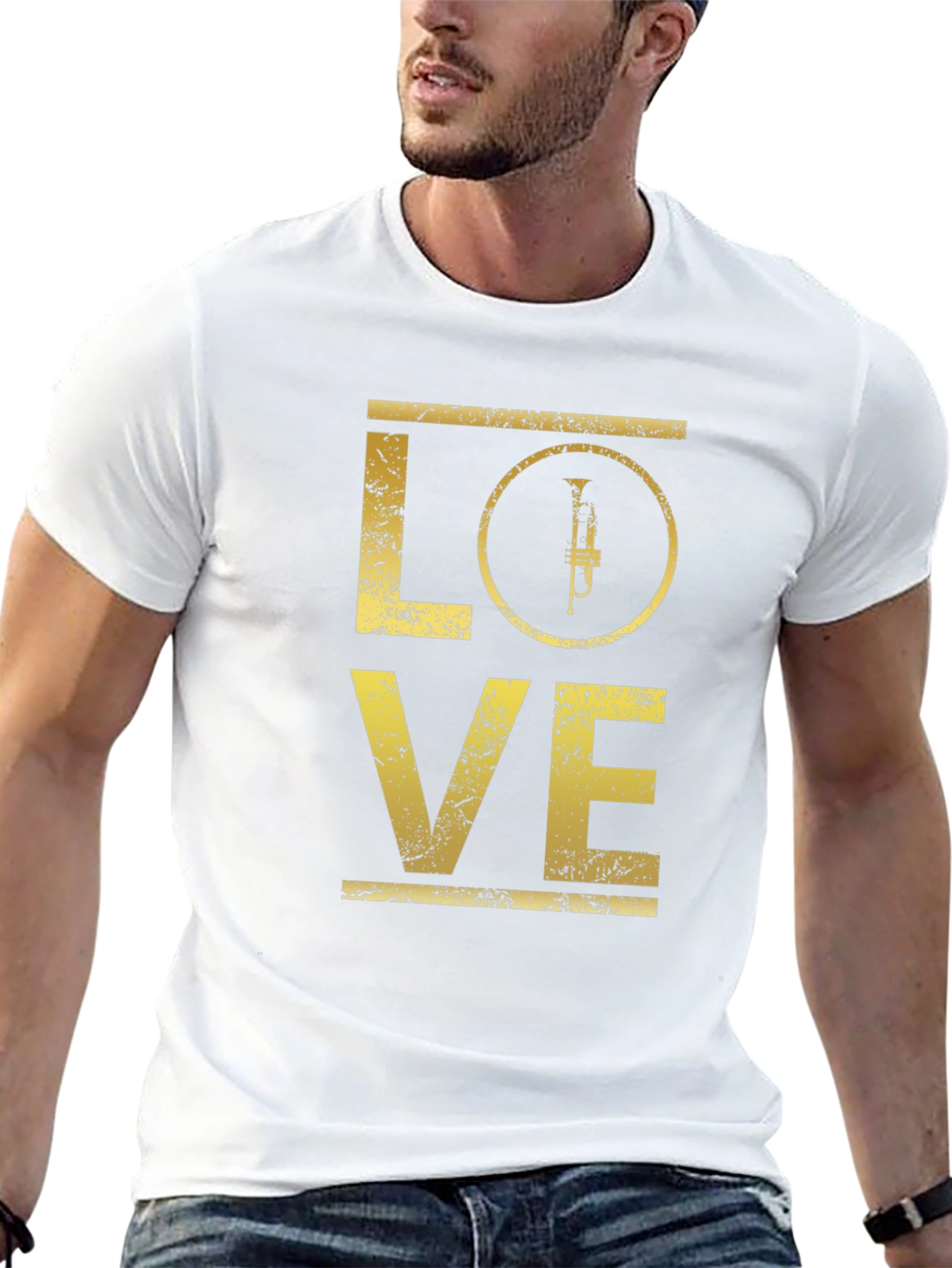 Love Trumpet Graphic Tee - Black Cotton T-Shirt