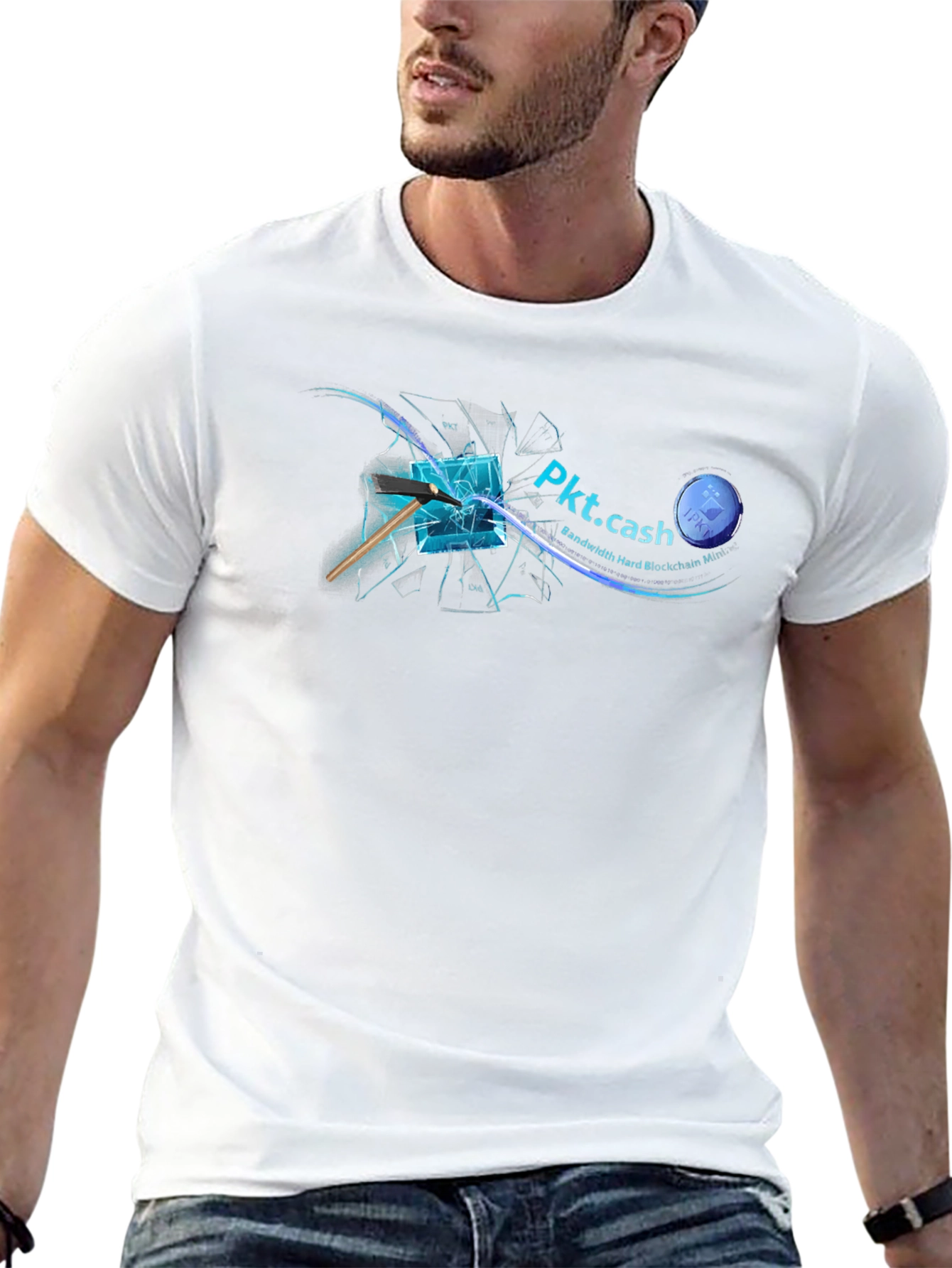 Pkt.cash Black T-Shirt - Bandwidth Hard Blockchain Mining