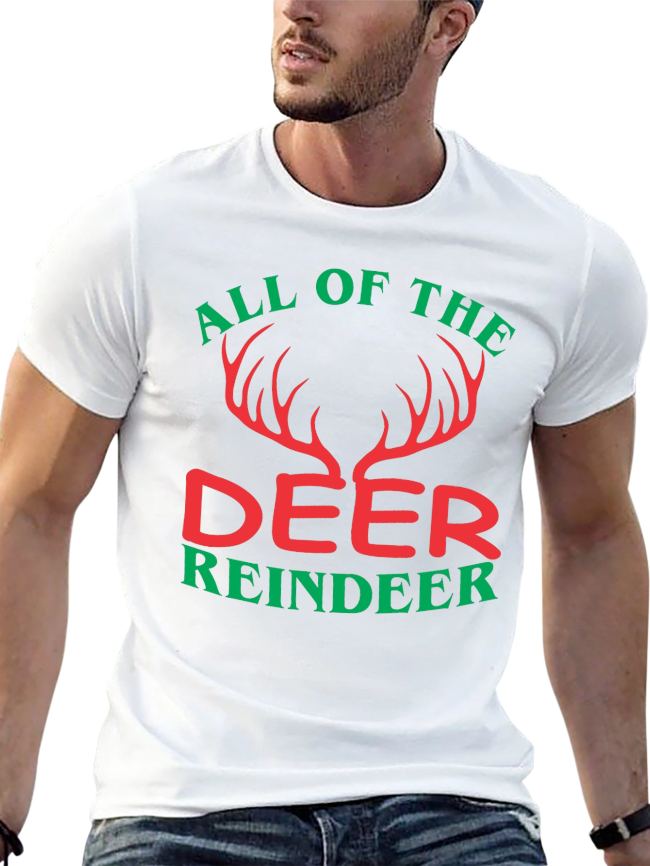 All Of The Deer Reindeer Graphic T-Shirt