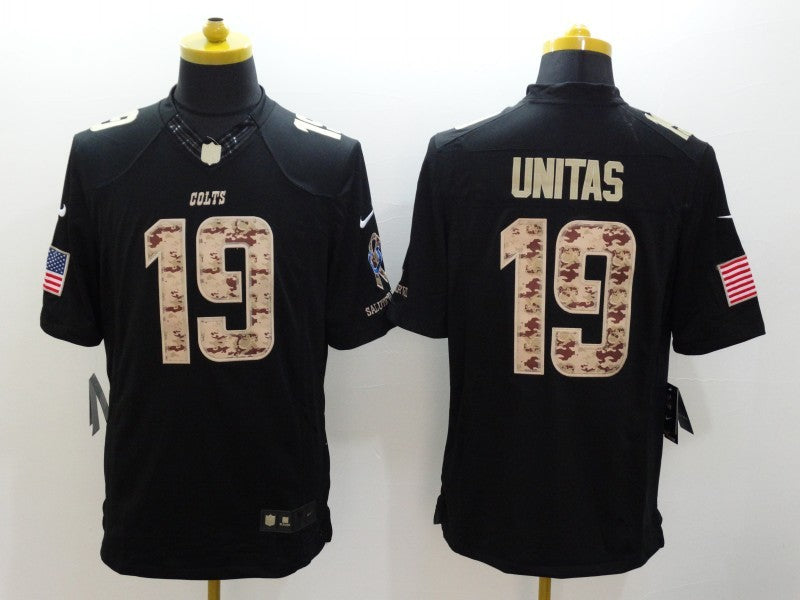 Men's Indianapolis Colts Johnny Unitas #19 Black Game Player Jerseys