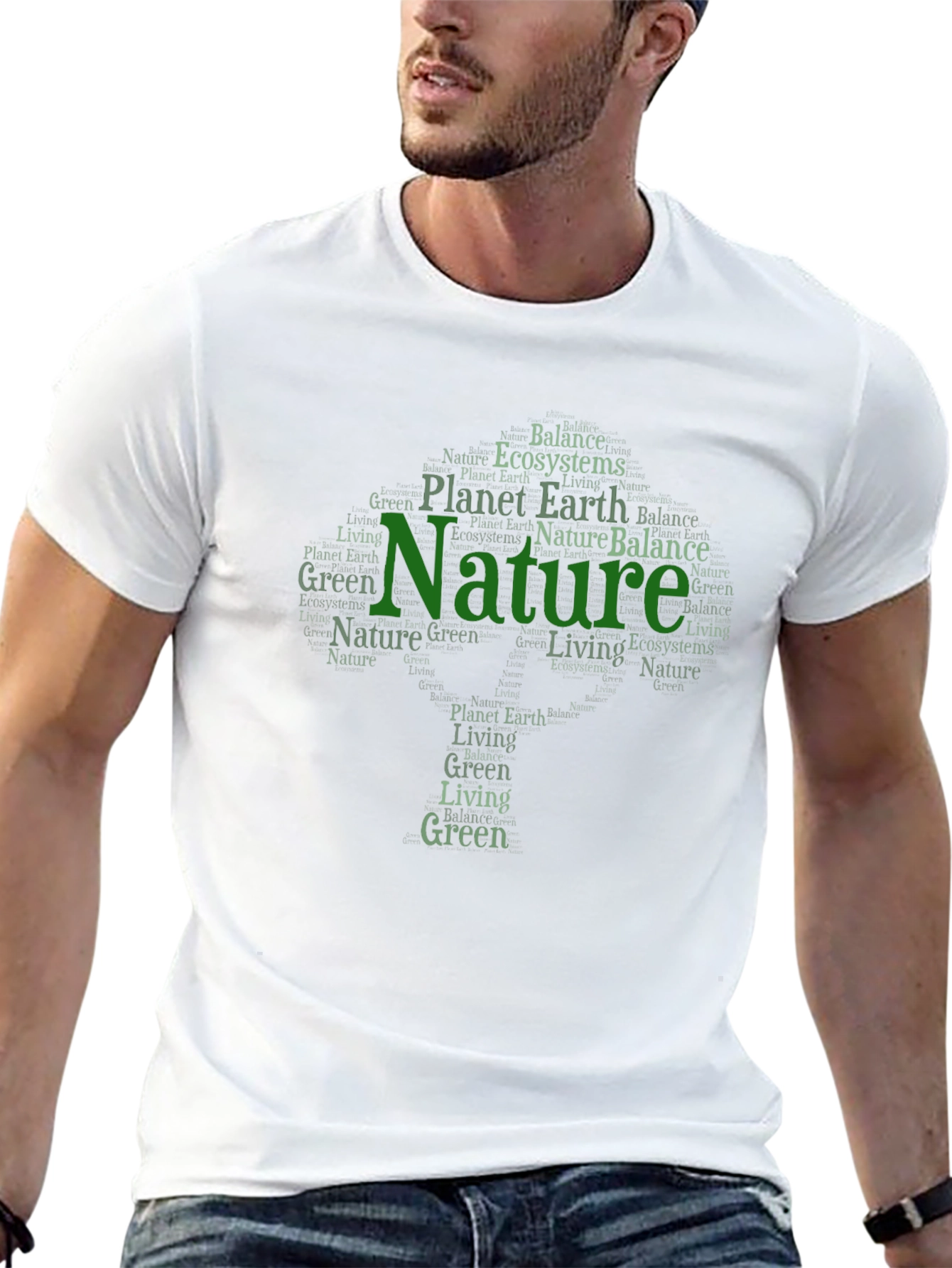 Nature Word Cloud T-Shirt - Eco-Friendly Design