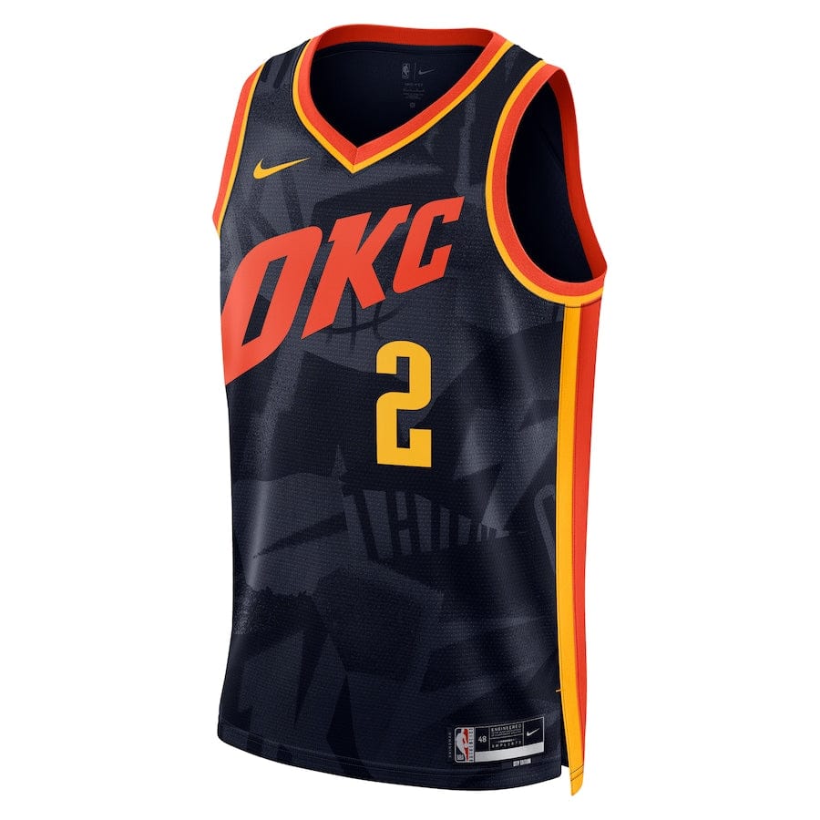 Men's City Edition Oklahoma City Thunder Shai Gilgeous-Alexander #2 Navy 2023-2024 season Jersey