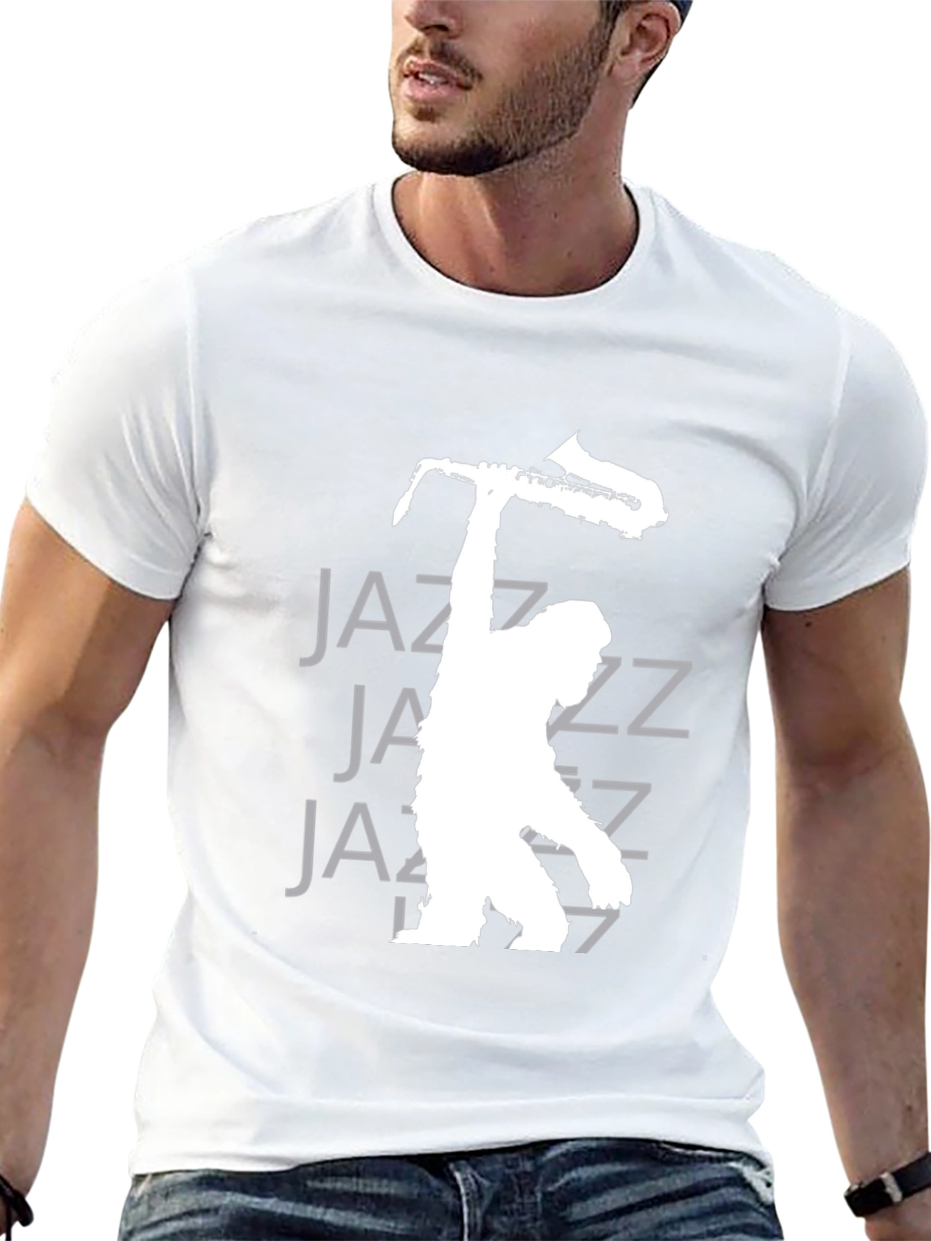 Cool Jazz Musician Graphic T-Shirt - Black