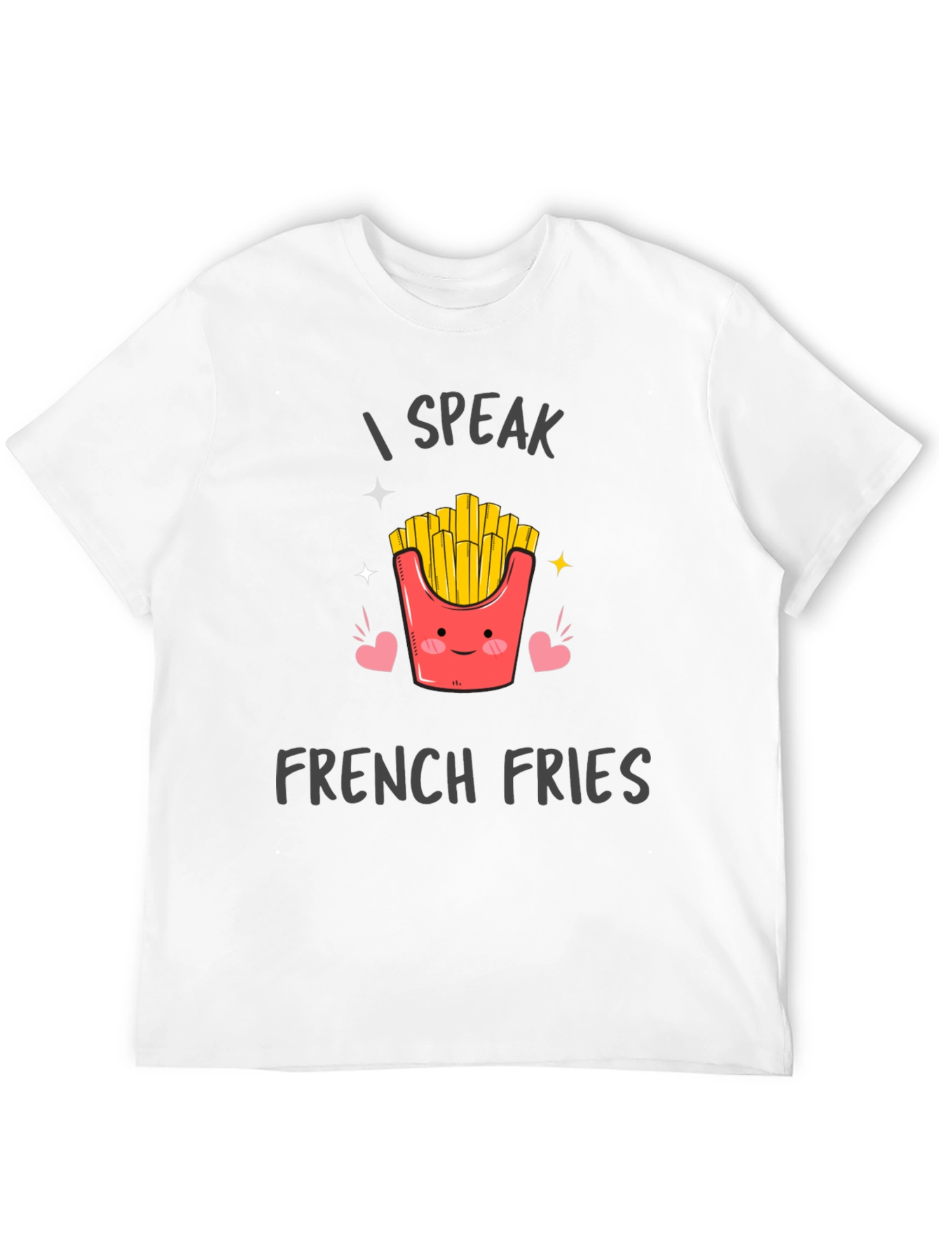 I Speak French Fries Black Graphic Tee
