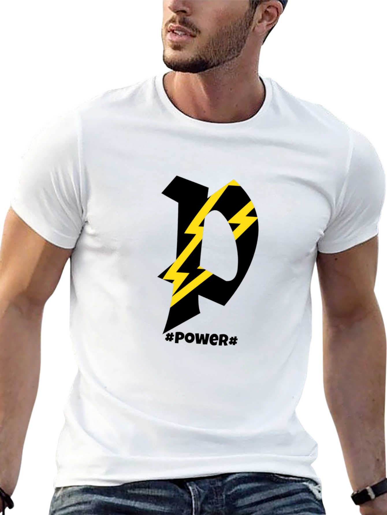 Power Graphic Tee - Modern Black T-Shirt