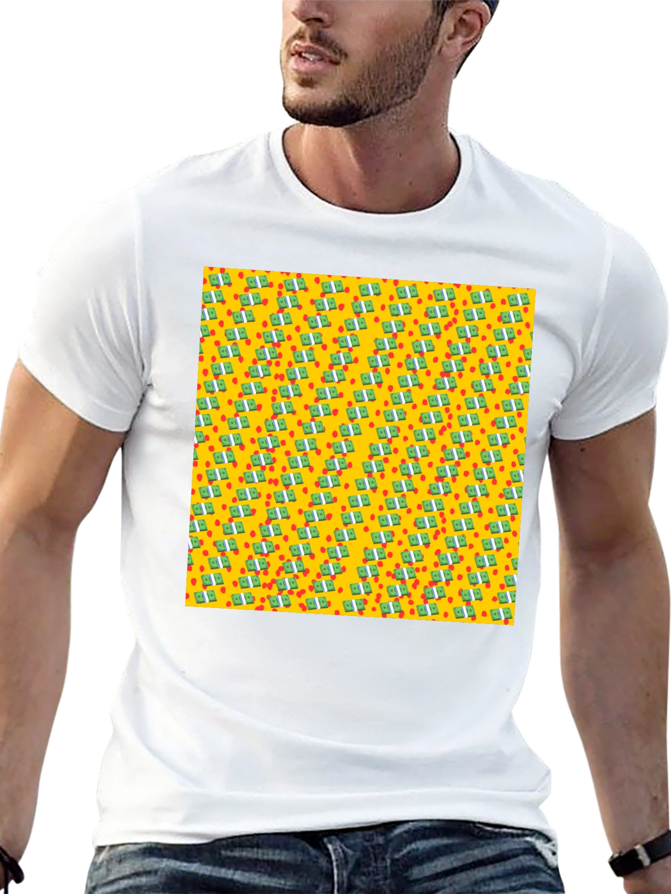 Money Pattern Black T-Shirt - Unique Graphic Tee