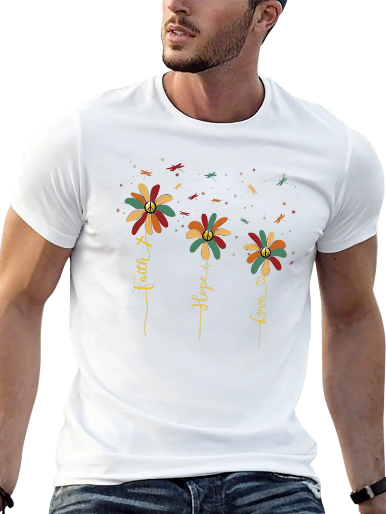 Faith Hope Love Floral Graphic T-Shirt
