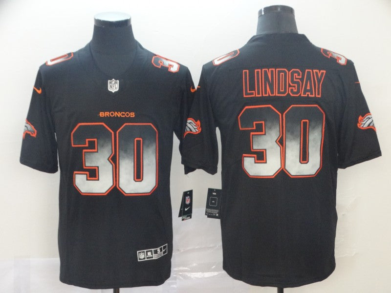 Men's Denver Broncos Phillip Lindsay #30 Black Player Game Jerseys
