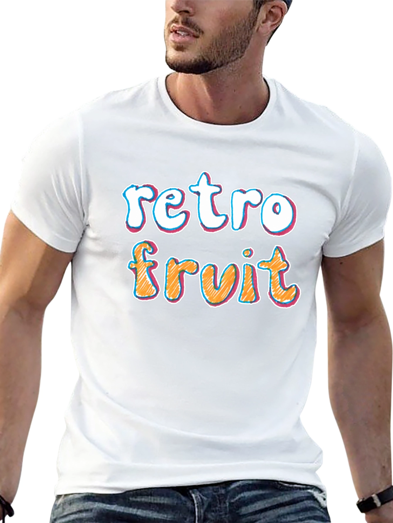 Retro Fruit Graphic Black T-Shirt