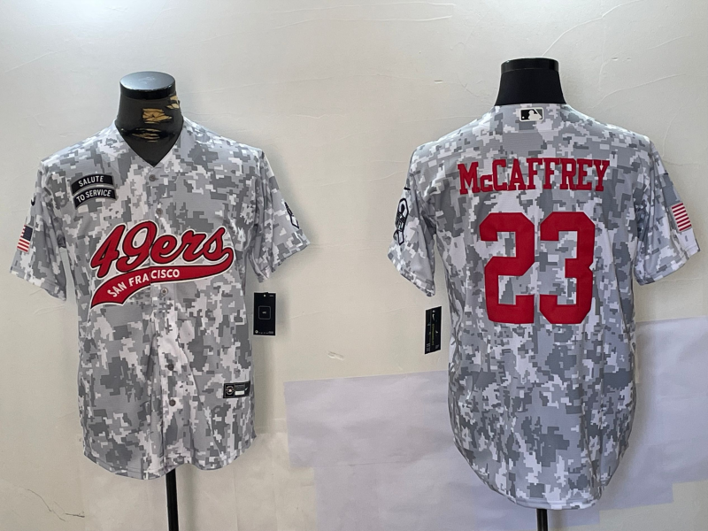 Men's San Francisco 49ers Christian McCaffrey #23 Arctic Camo Salute to Service Limited Jerseys