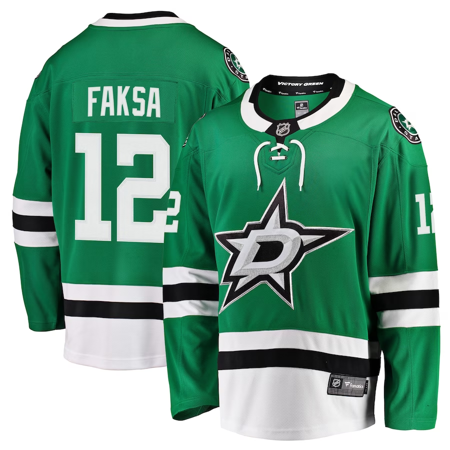 Men's Dallas Stars Radek Faksa #12 Kelly Green Breakaway Player Jerseys