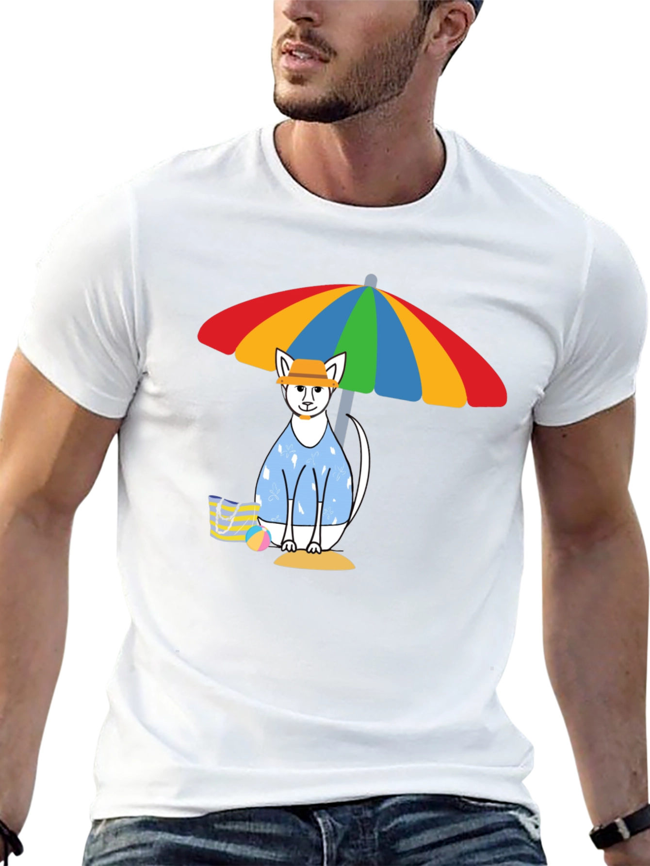 Summer Cat Beach T-Shirt