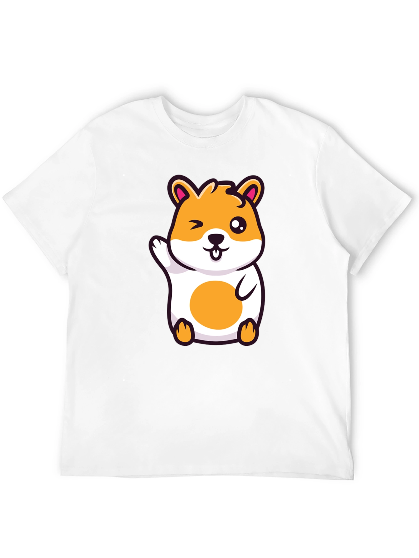 Cute Hamster Graphic Black T-Shirt