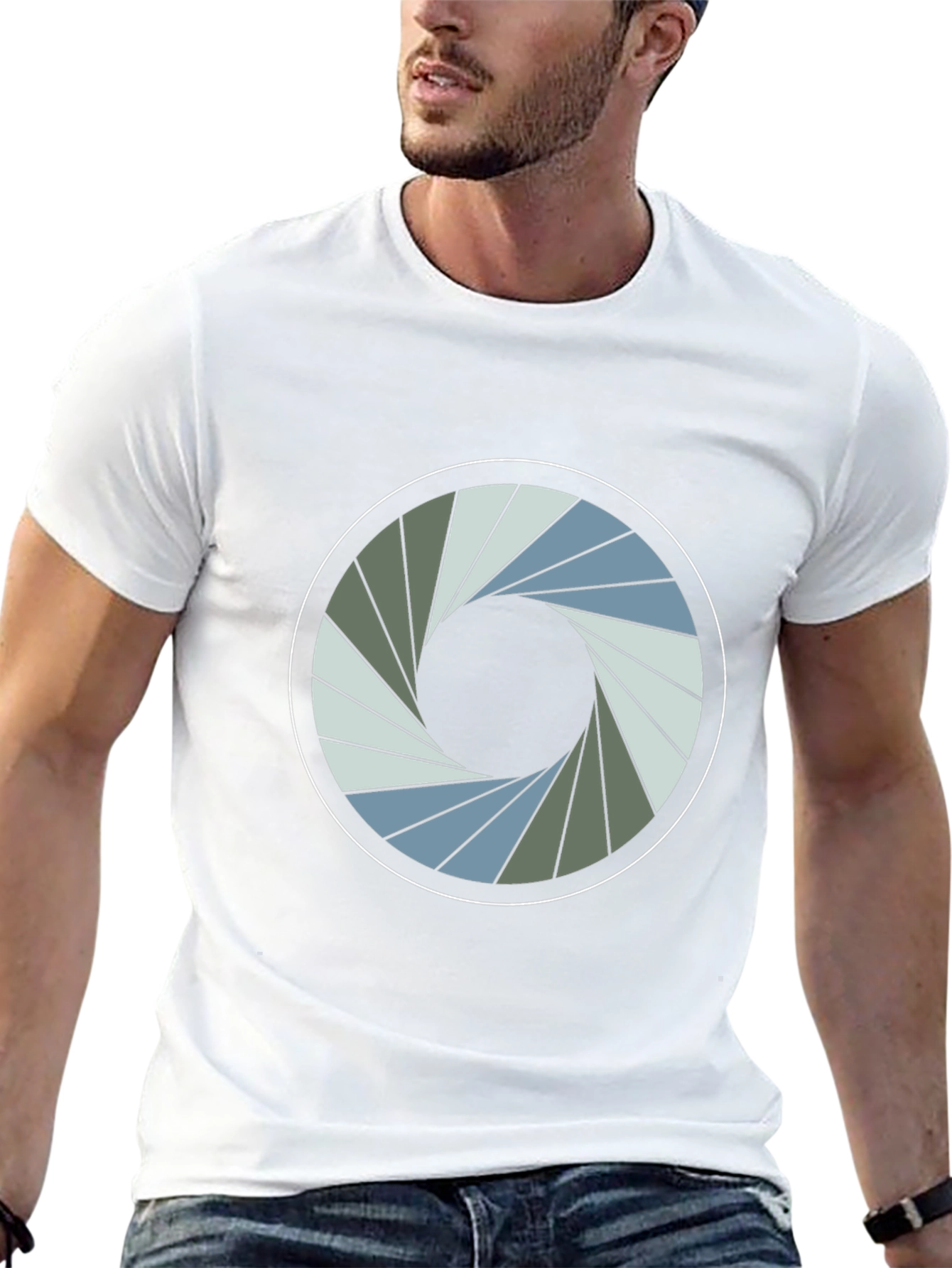 Abstract Iris Graphic Tee - Modern Style