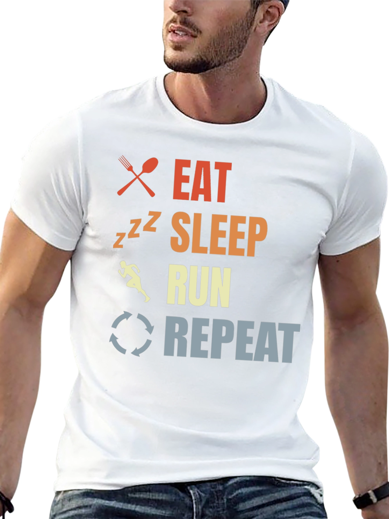 Eat Sleep Run Repeat Graphic T-Shirt