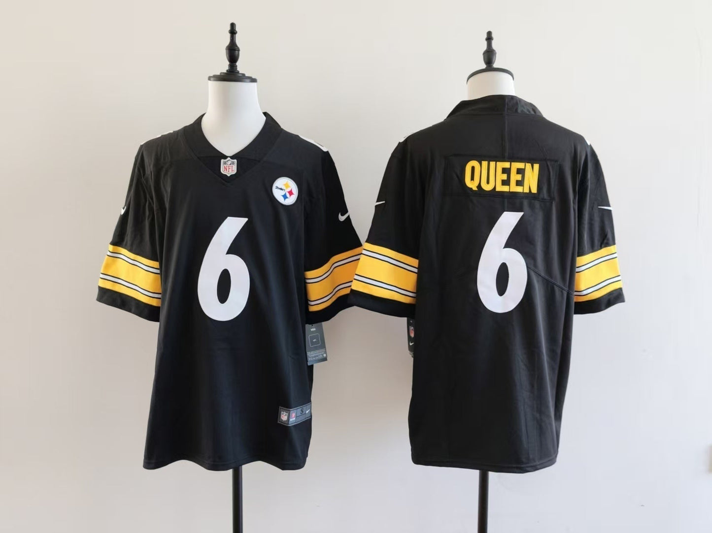 Men's Pittsburgh Steelers Patrick Queen Nike Jersey - Black