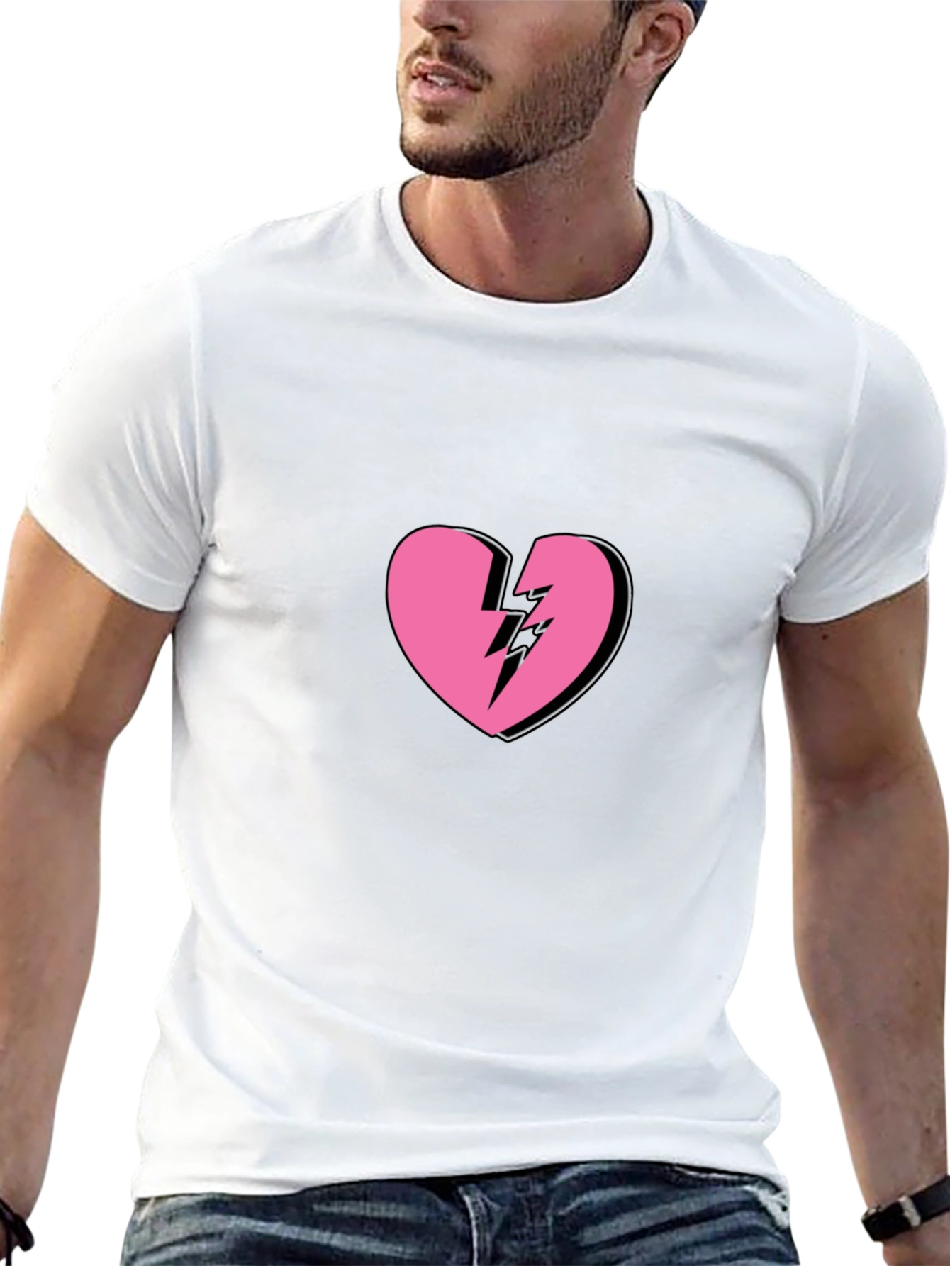 Broken Heart Graphic Tee - Trendy Black T-Shirt