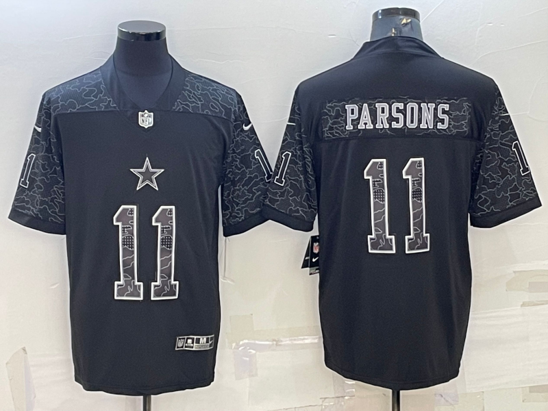 Men's Dallas Cowboys Micah Parsons #11 Black RFLCTV Limited Jerseys