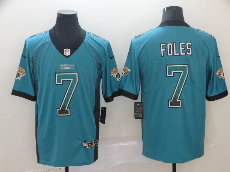 Men's Jacksonville Jaguars Nick Foles #7 Teal Game Player Jerseys