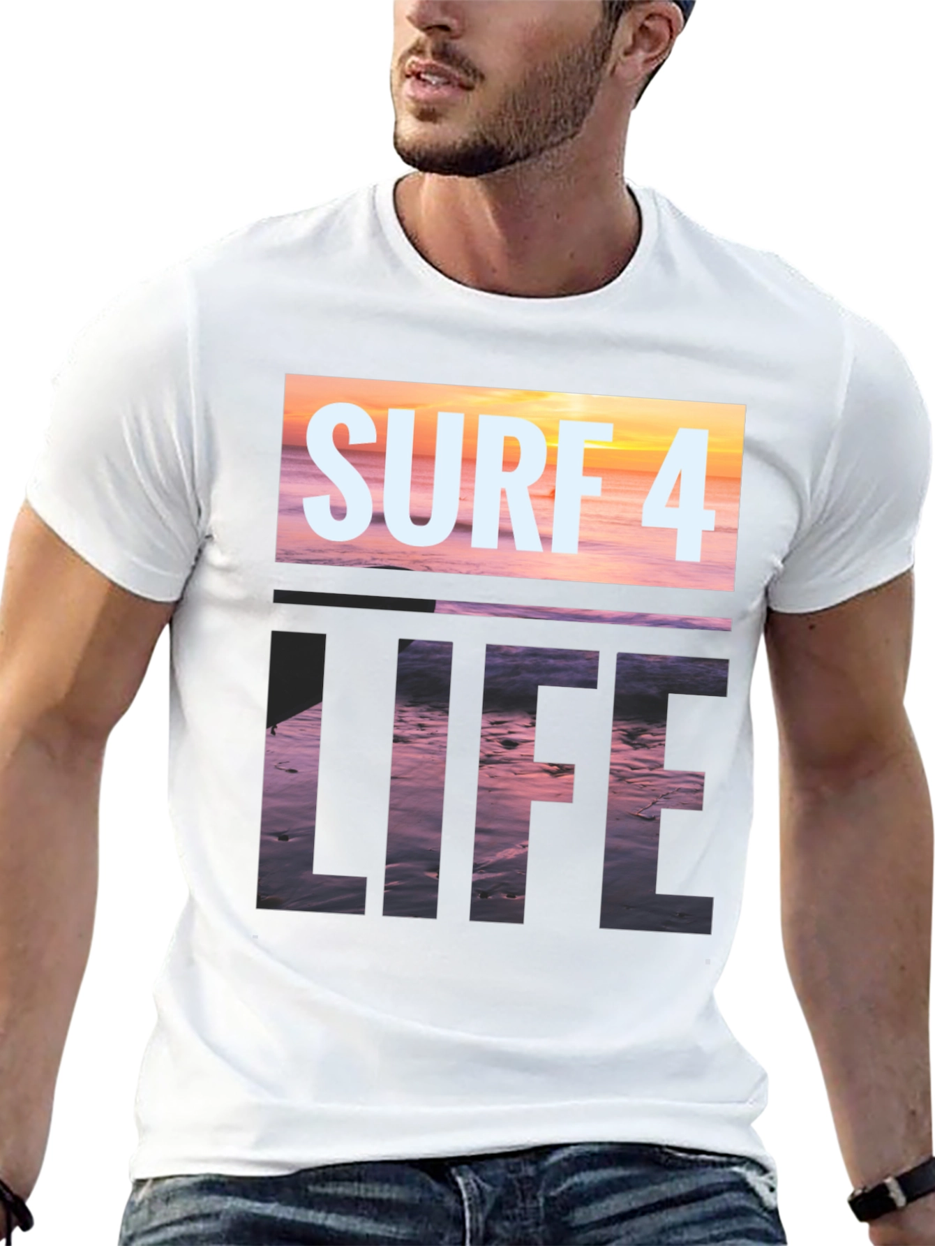 Surf 4 Life Black Graphic Tee