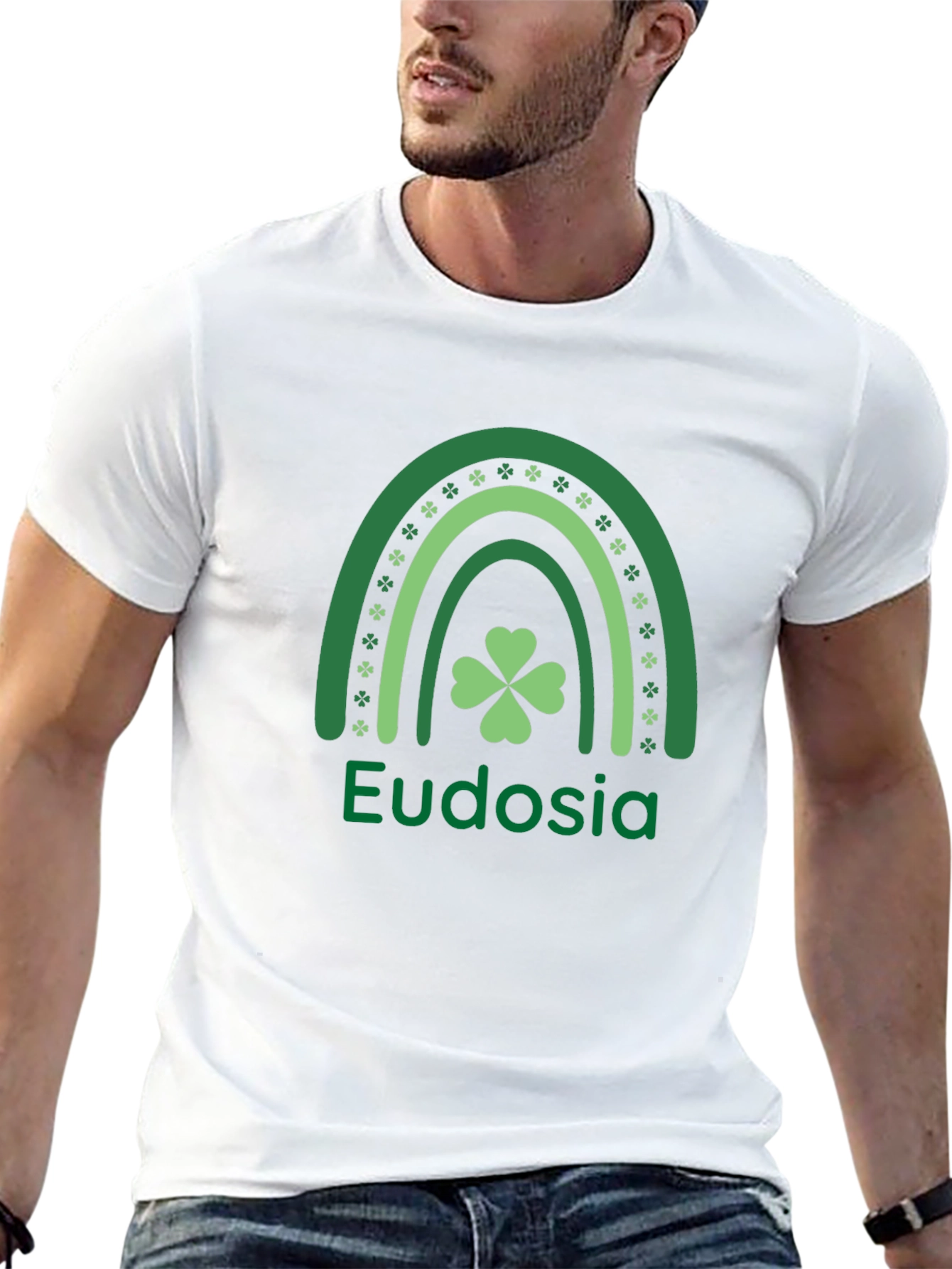 Eudosia St. Patricks Day Clover Rainbow T-Shirt