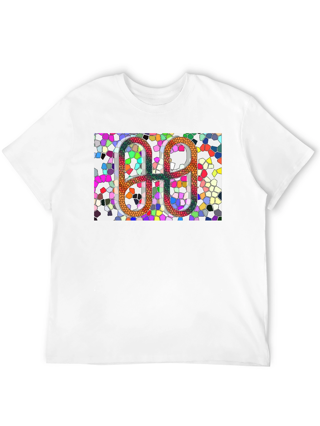 Geometric Mosaic Graphic Tee - Modern Abstract Art Shirt