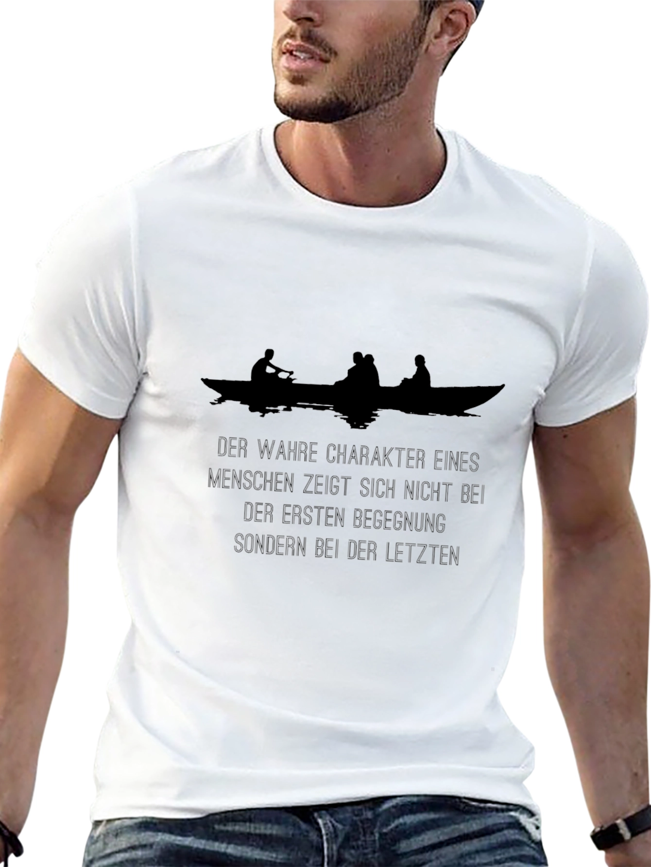 Character Boat Graphic Tee - Mens Black T-Shirt