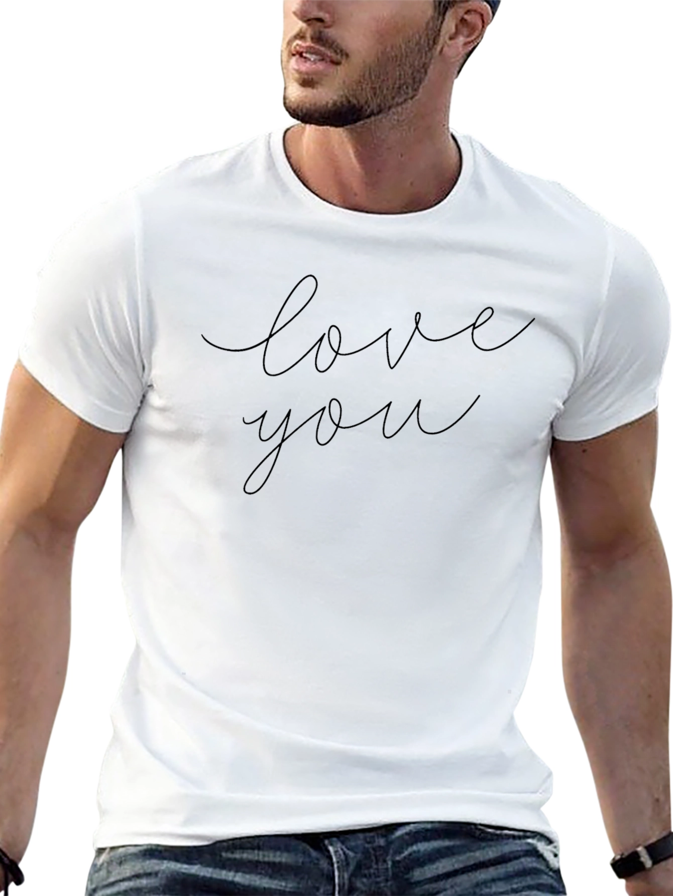 Love You Script Black Tee - Stylish Casual Wear