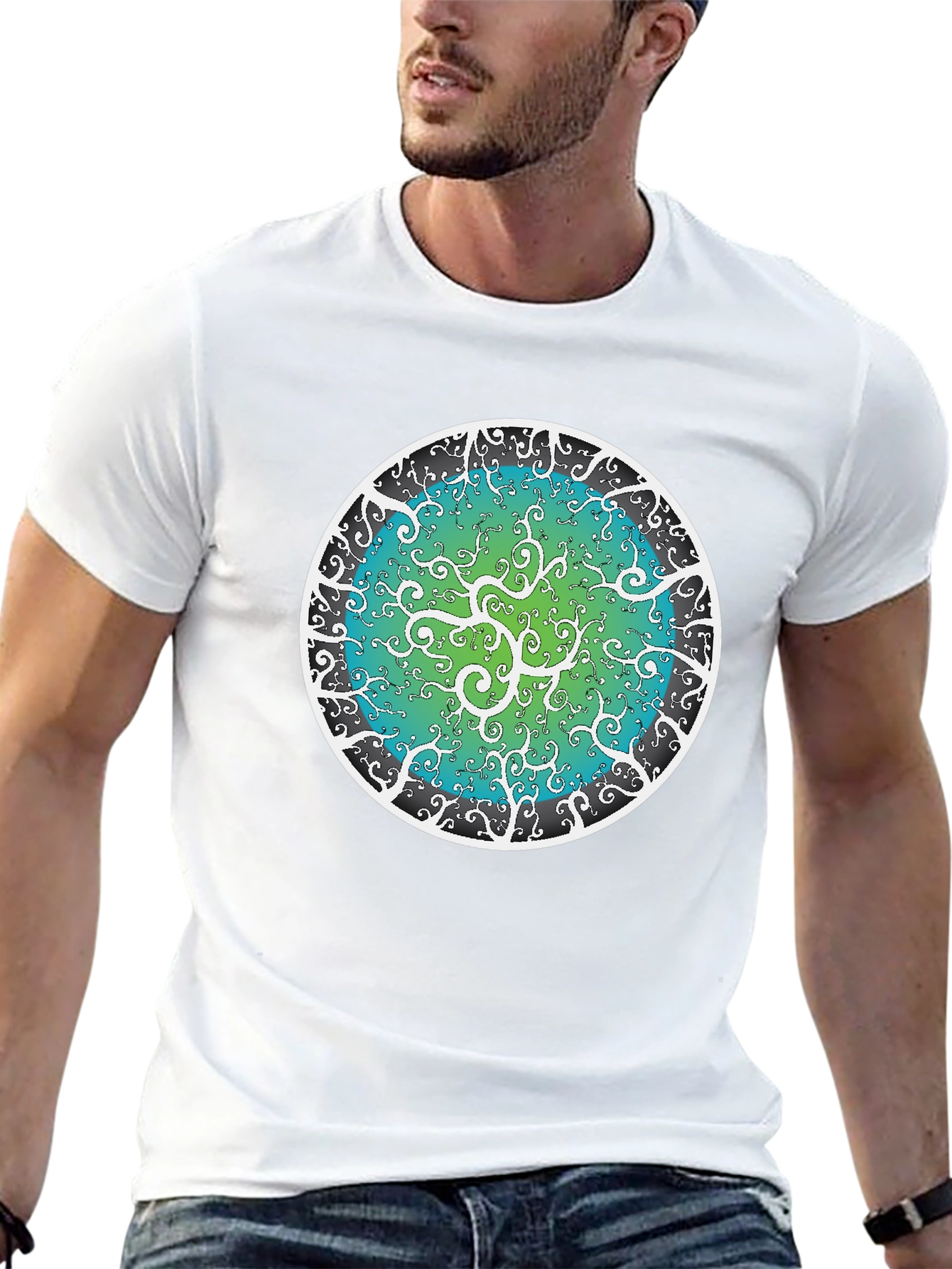 Cosmic Mandala Black T-Shirt