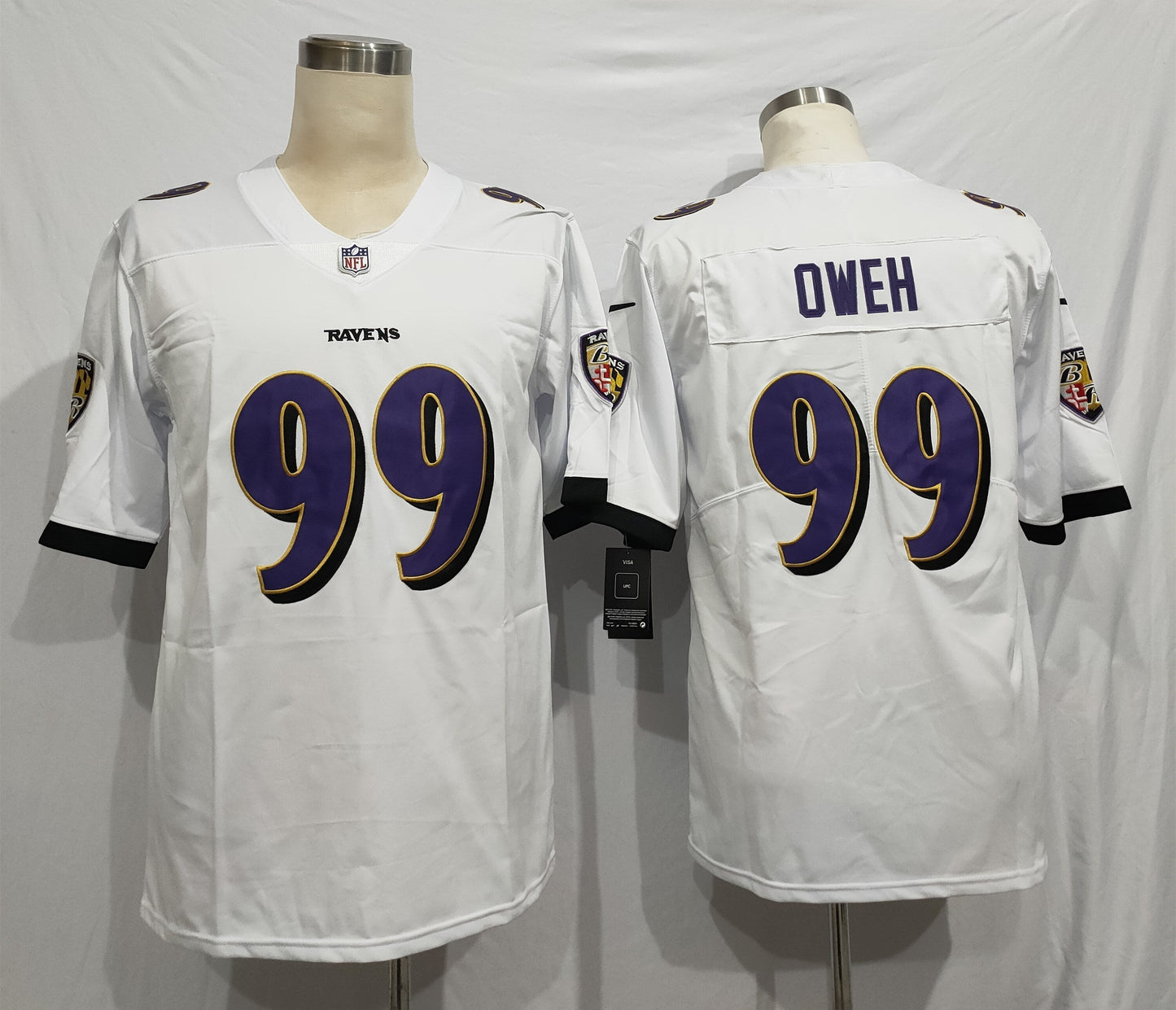 Men's Baltimore Ravens Odafe Oweh #99 White Game Jerseys