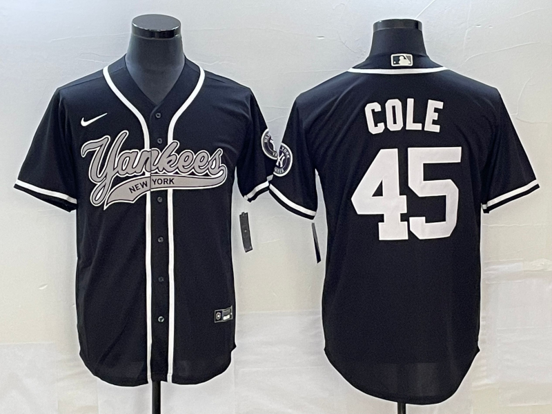 Men's New York Yankees Gerrit Cole #45 Black Player Jerseys Joint Edition