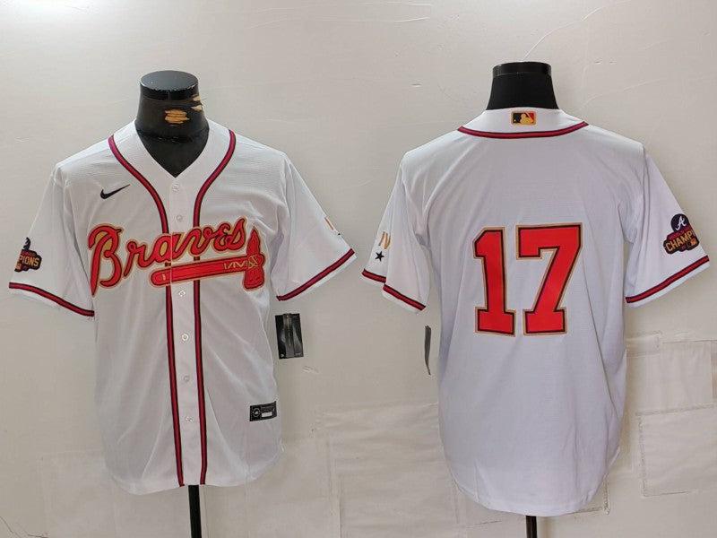 Men's Atlanta Braves Danny Bautista #17 White Limited Player Jerseys