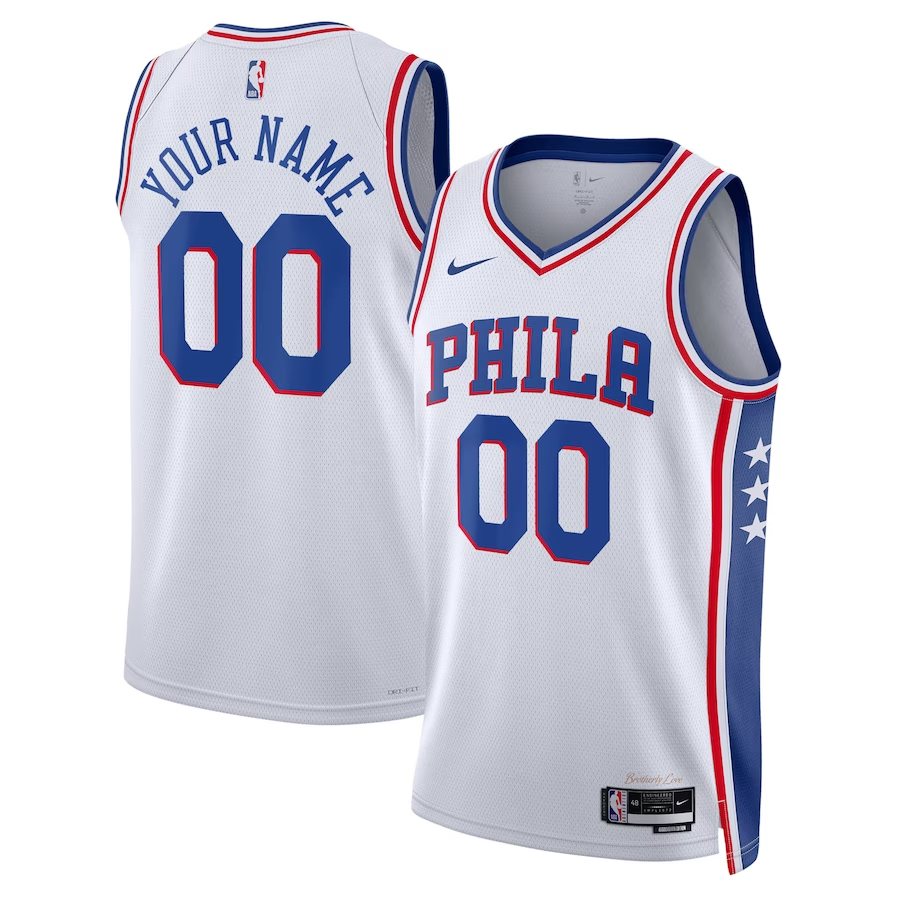 Men's Philadelphia 76ers White 2022/23 Swingman Custom Jerseys - Association Edition