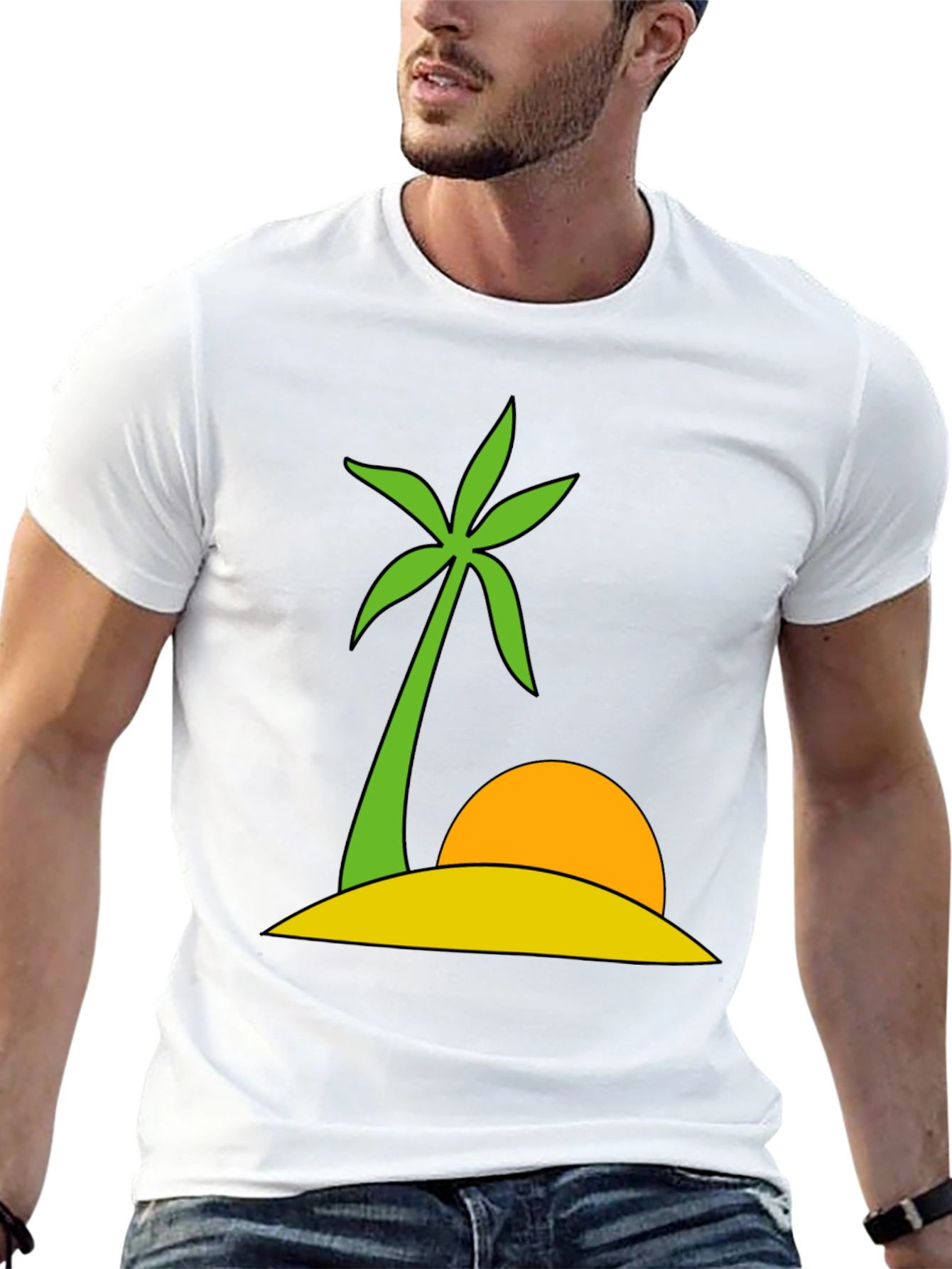 Tropical Palm Tree Island Graphic Tee