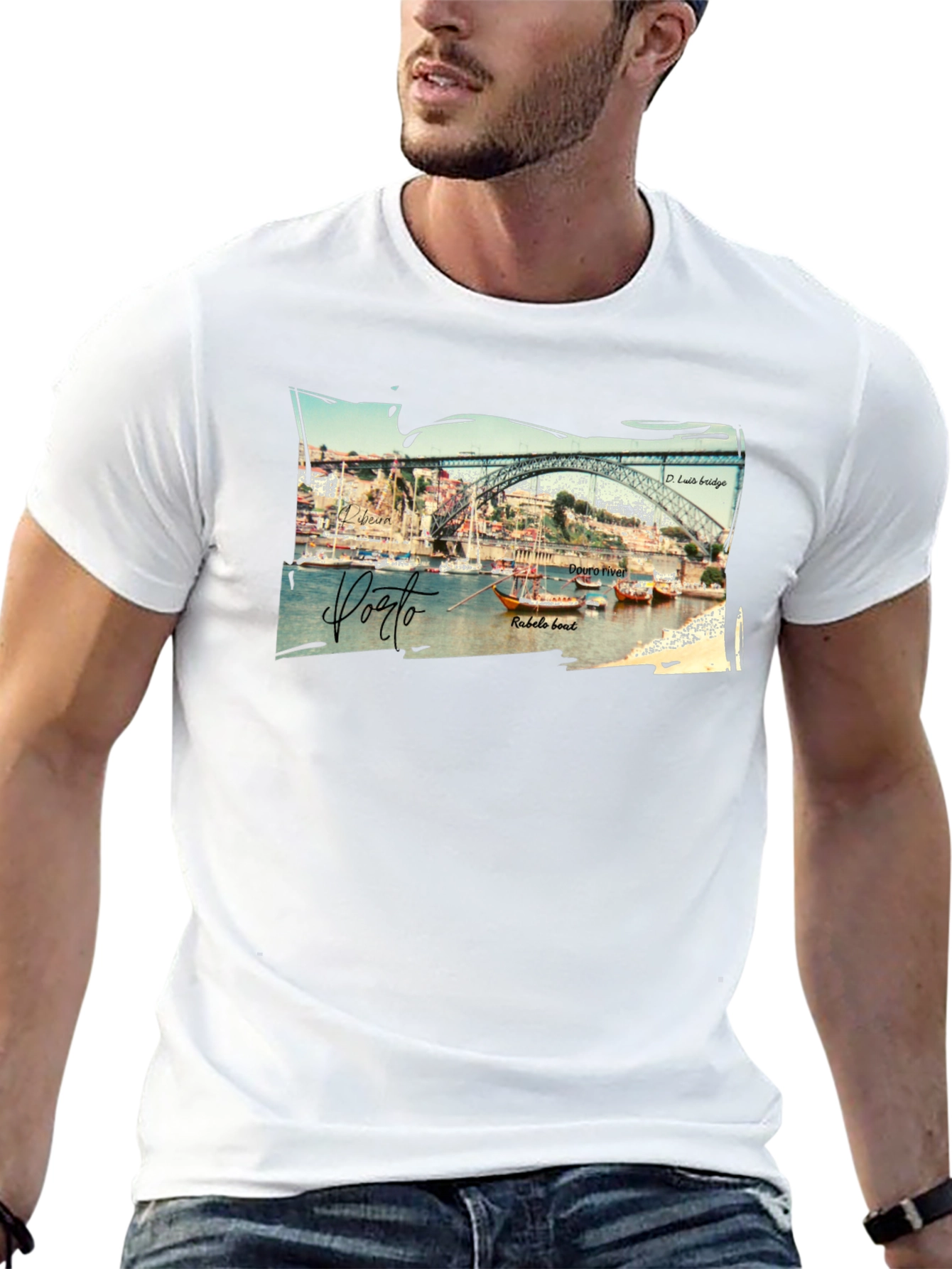 Porto Portugal Graphic Tee - Black